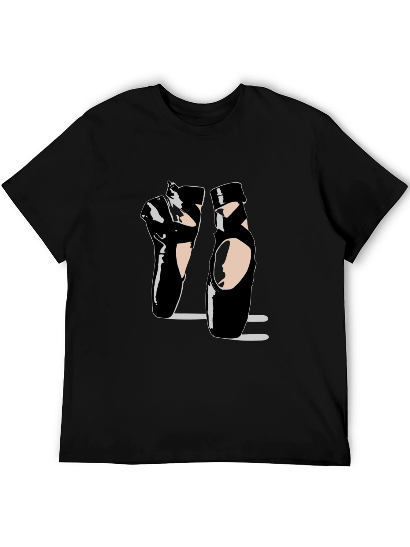 Black Ballet Pointe Shoes Black T-Shirt Dance Design view 5