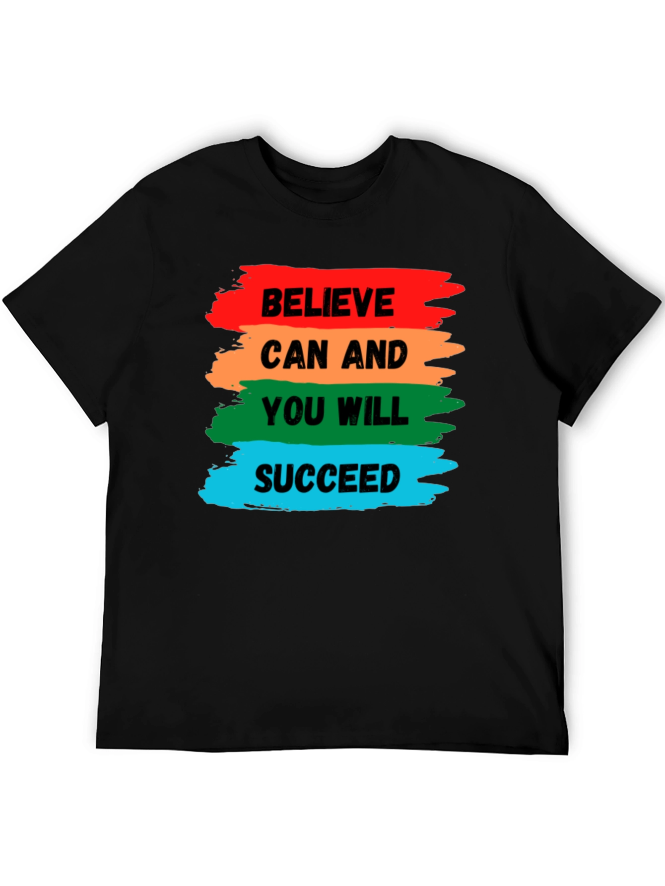 Black Believe Can Succeed Graphic Tee - Motivation Shirt view 5