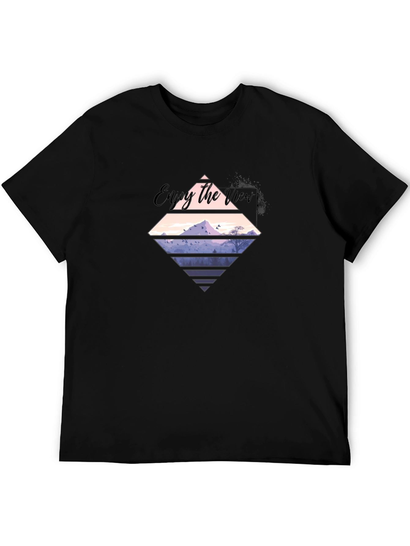 Black Enjoy the View Graphic Tee - Men's Black T-Shirt view 5