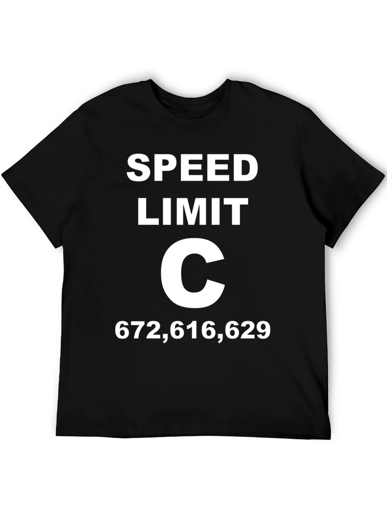 Black Funny Speed Limit C T-Shirt - Novelty Physics Joke Tee view 5