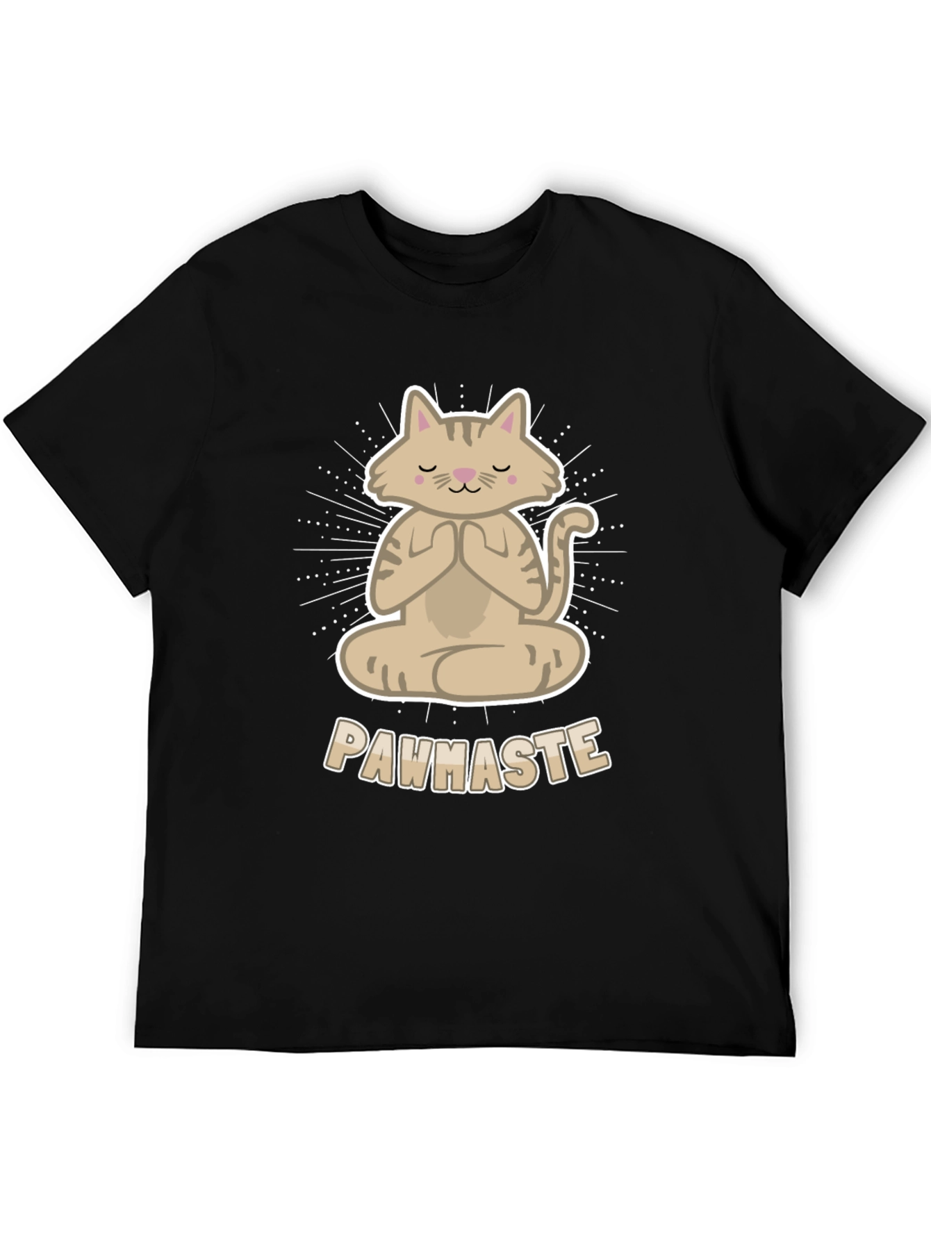 Black Meditating Cat Tee - Pawhaste Design view 5