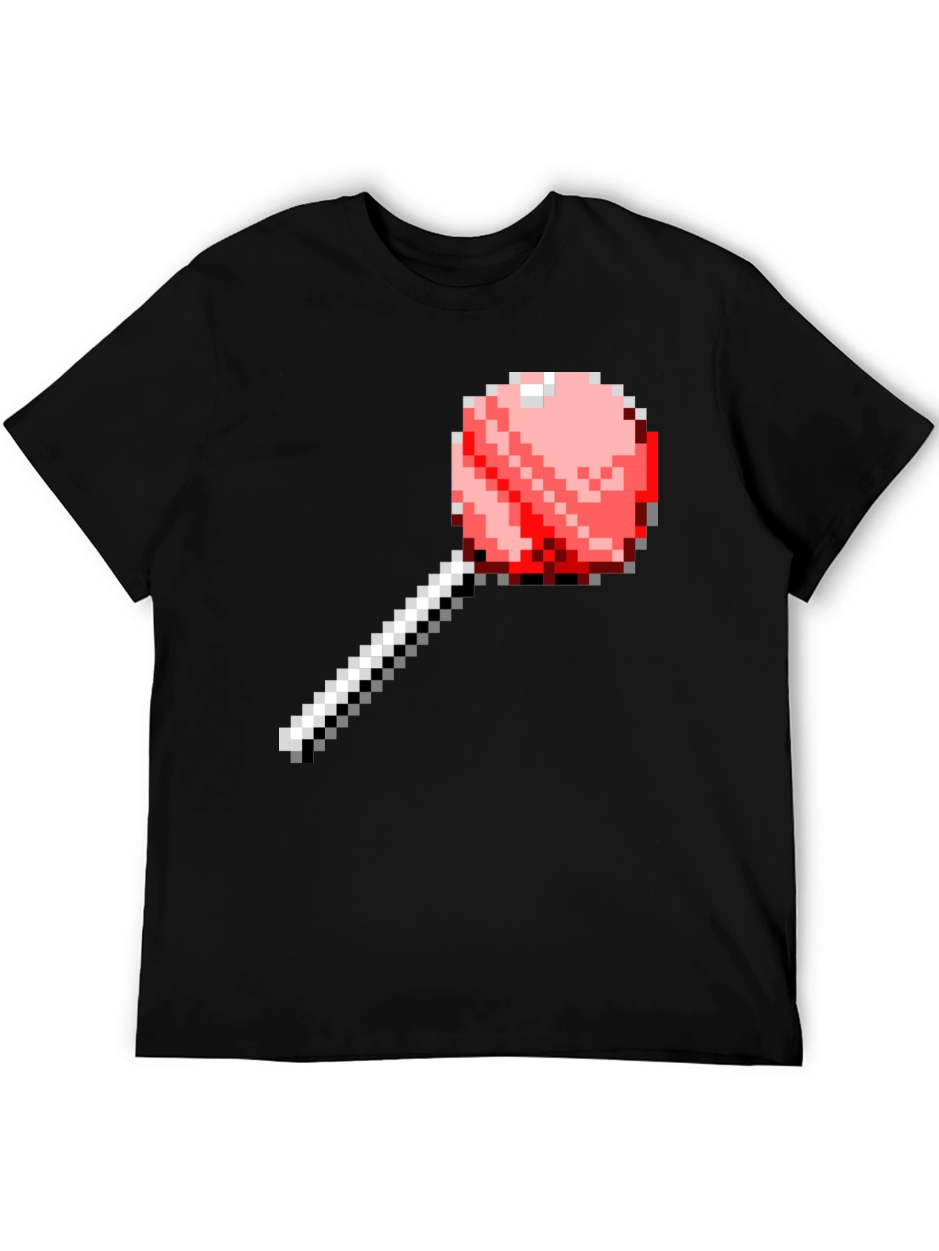 Black Pixel Lollipop Graphic Tee - Novelty Fashion view 5