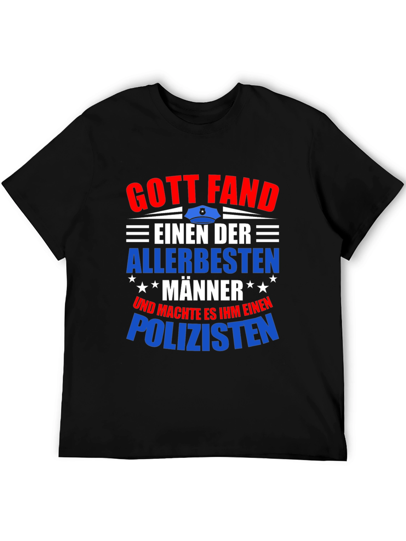 Black Gott Fand Policeman T-Shirt - Best Man view 5
