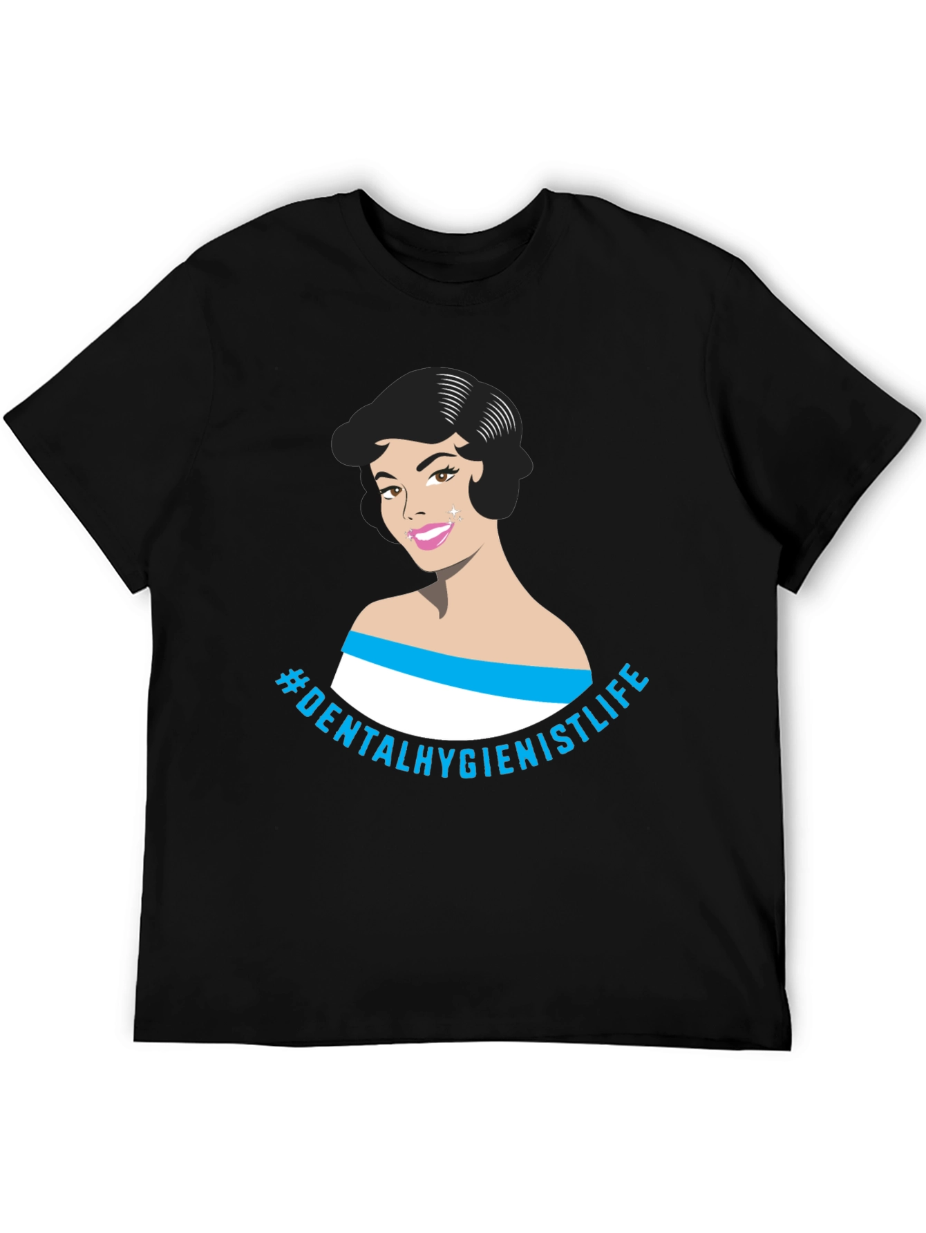 Black Dental Hygienist Life Graphic Tee - Black view 5
