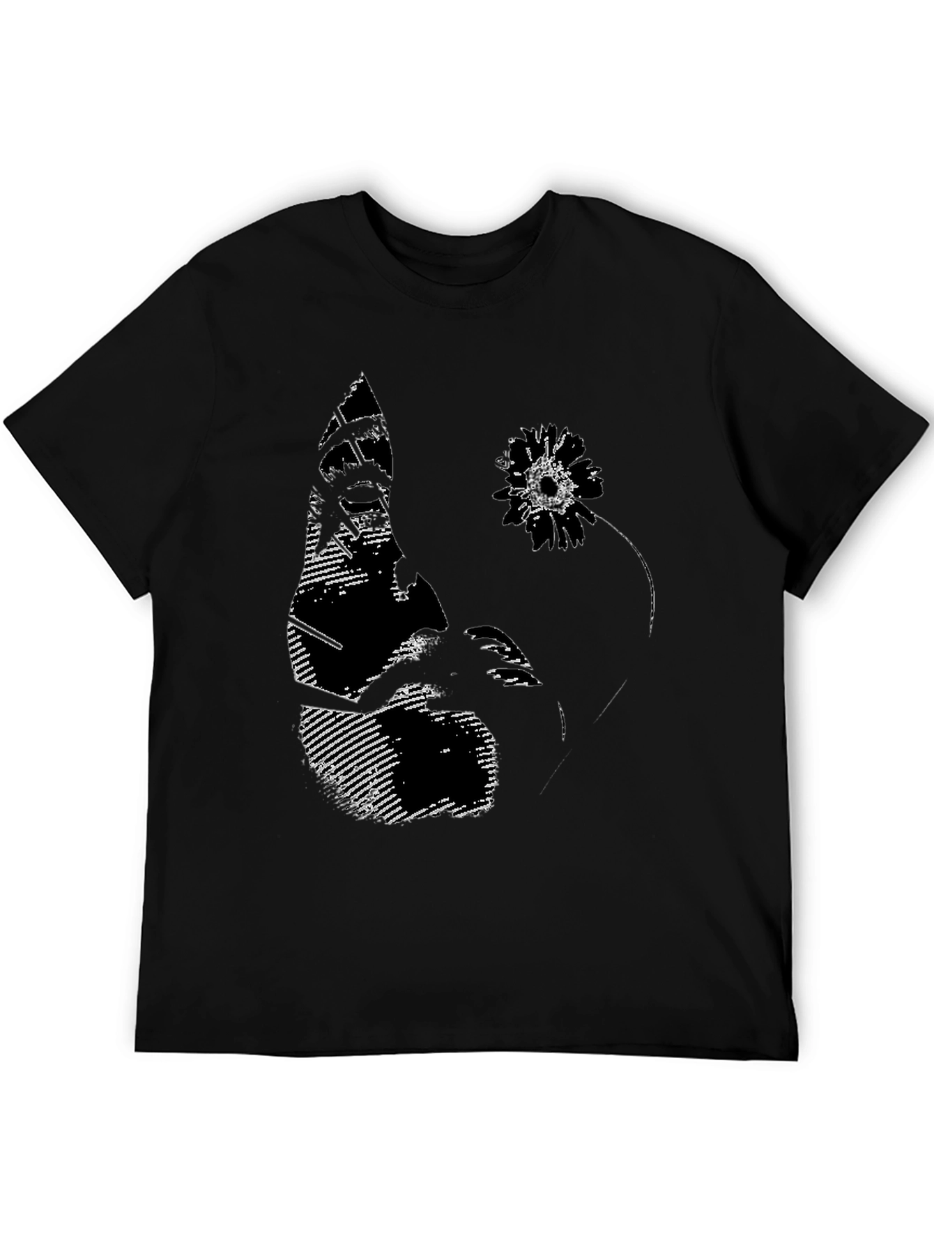 Black Abstract Graphic Print Black T-Shirt view 5
