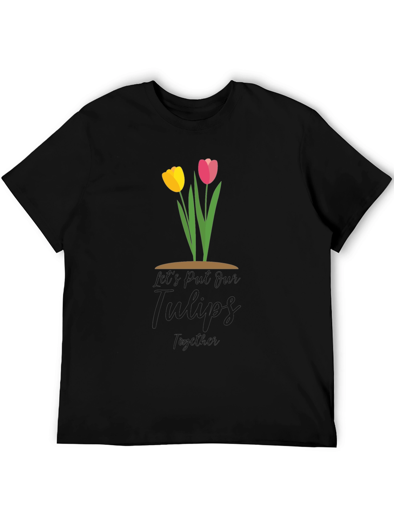 Black Tulips Together Black T-Shirt view 5