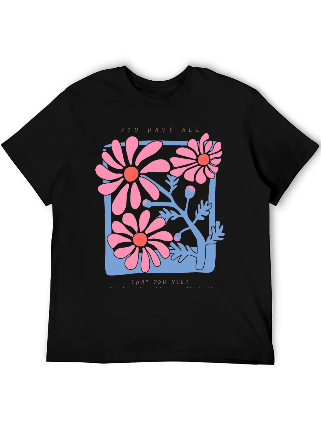 Black Floral Graphic Tee - You Have All That You Need view 5