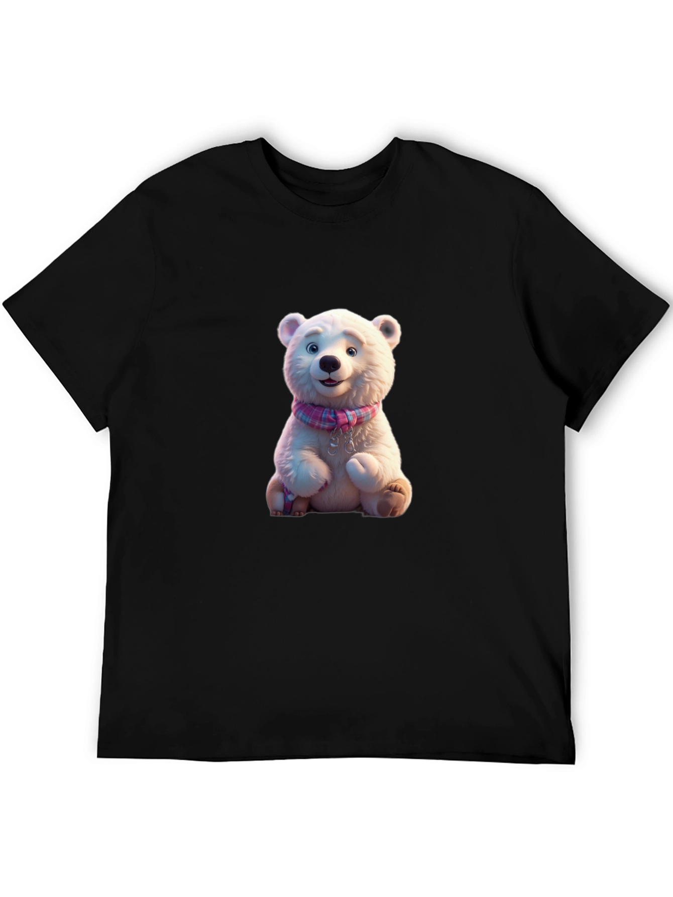 Black Cute Polar Bear T-Shirt view 5