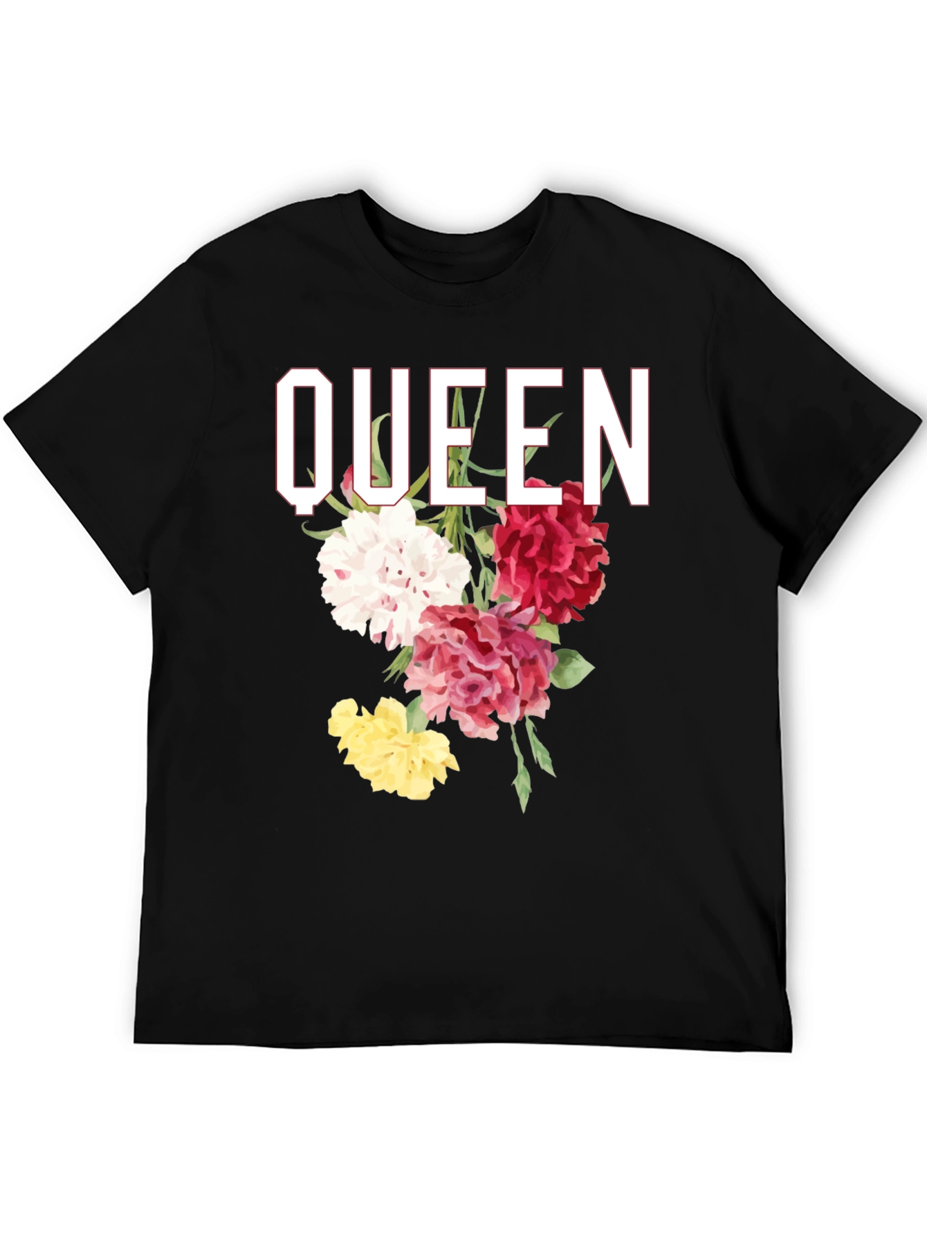Black Queen Floral Graphic T-Shirt view 5