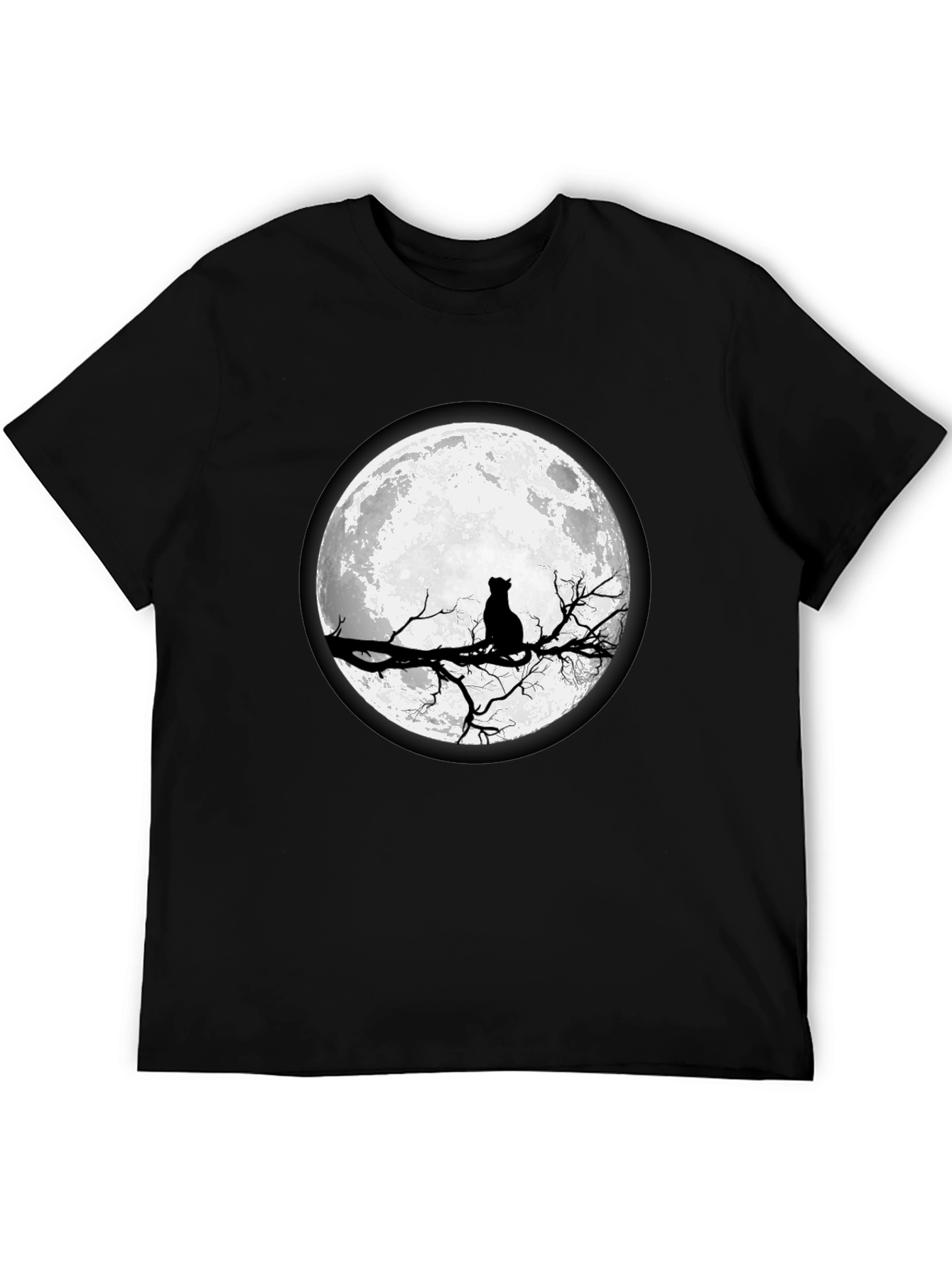 Black Black Cat Moon T-Shirt view 5
