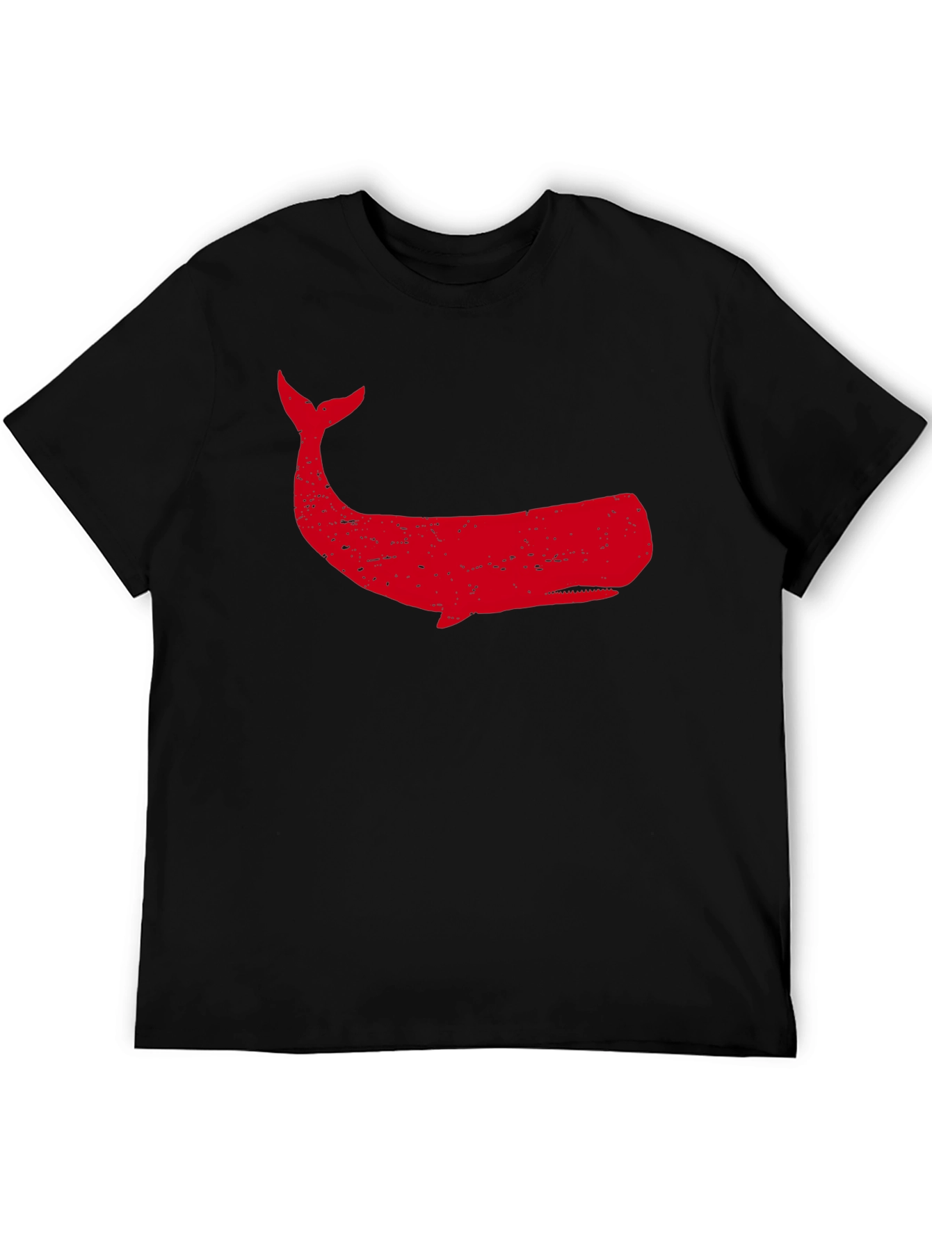 Black Red Whale Graphic Tee - Black Cotton T-Shirt view 5