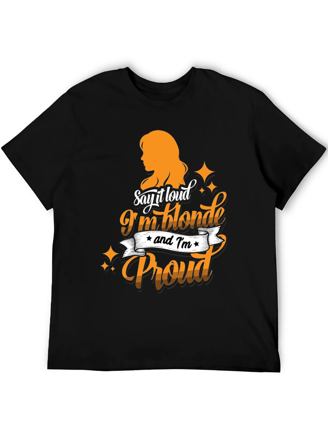 Black Blonde & Proud Graphic Tee - Black Cotton T-Shirt view 5