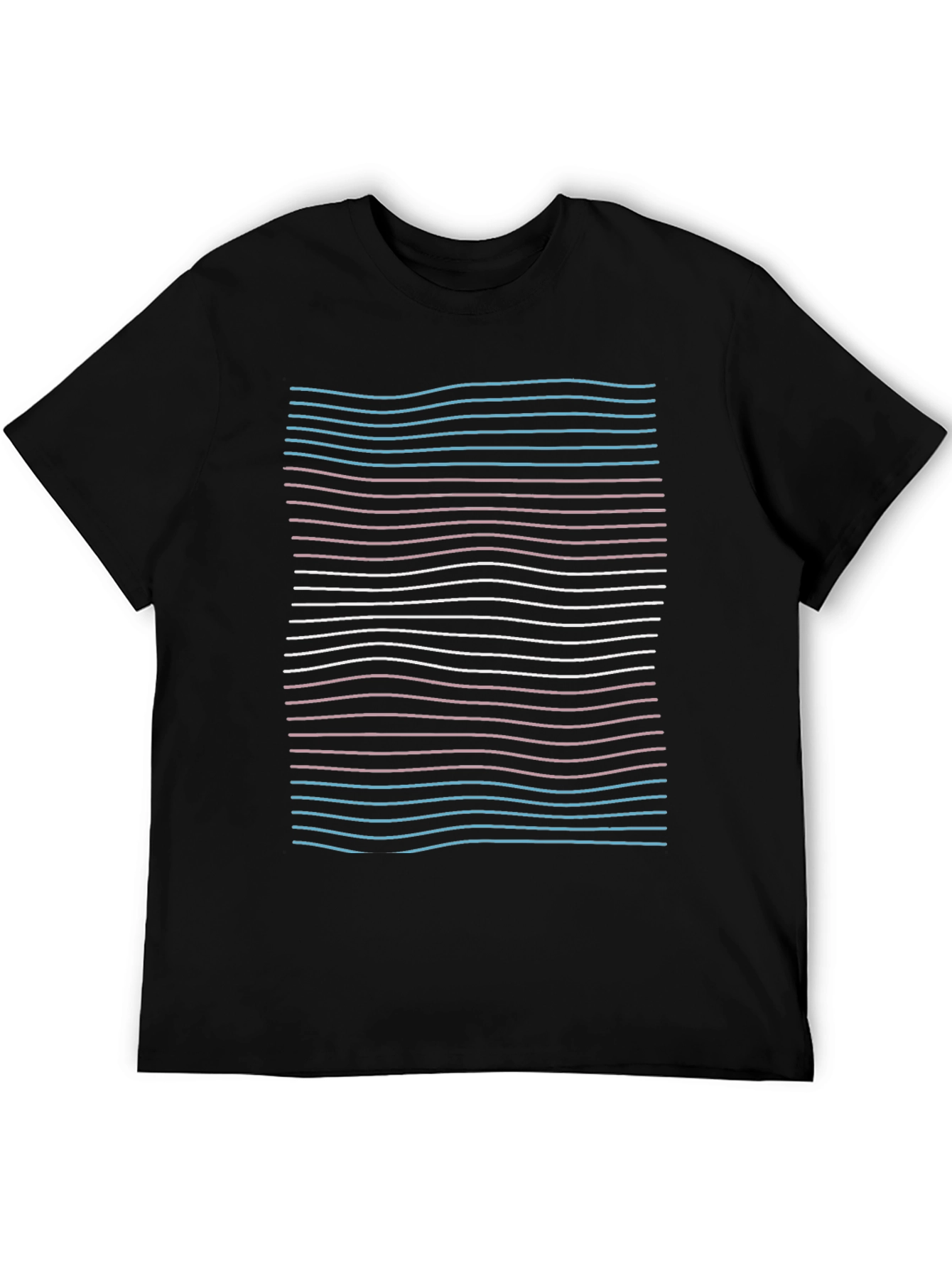 Black Transgender Pride Flag Stripes Black T-Shirt view 5