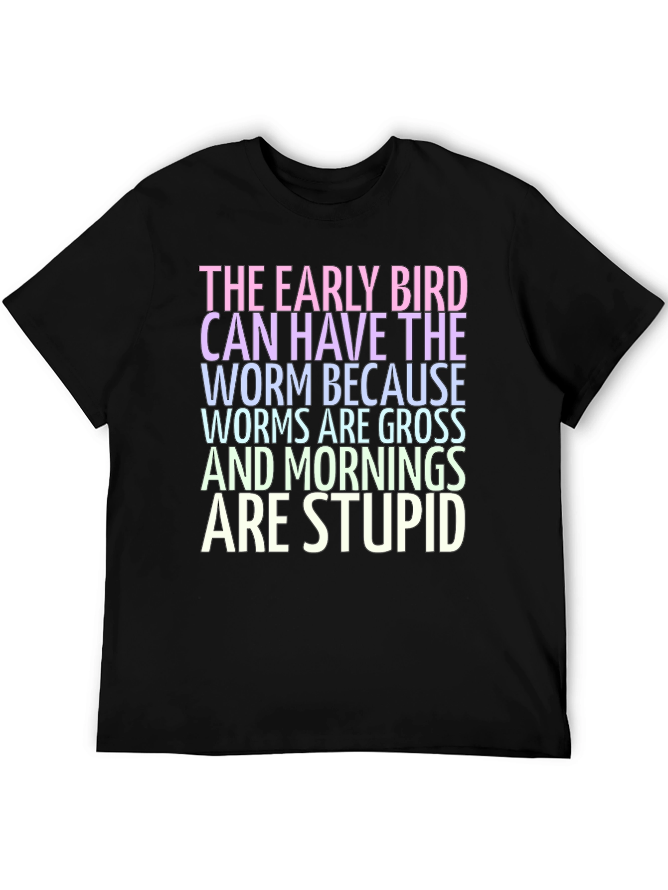 Black The Early Bird T-Shirt - Worms are Gross! view 5
