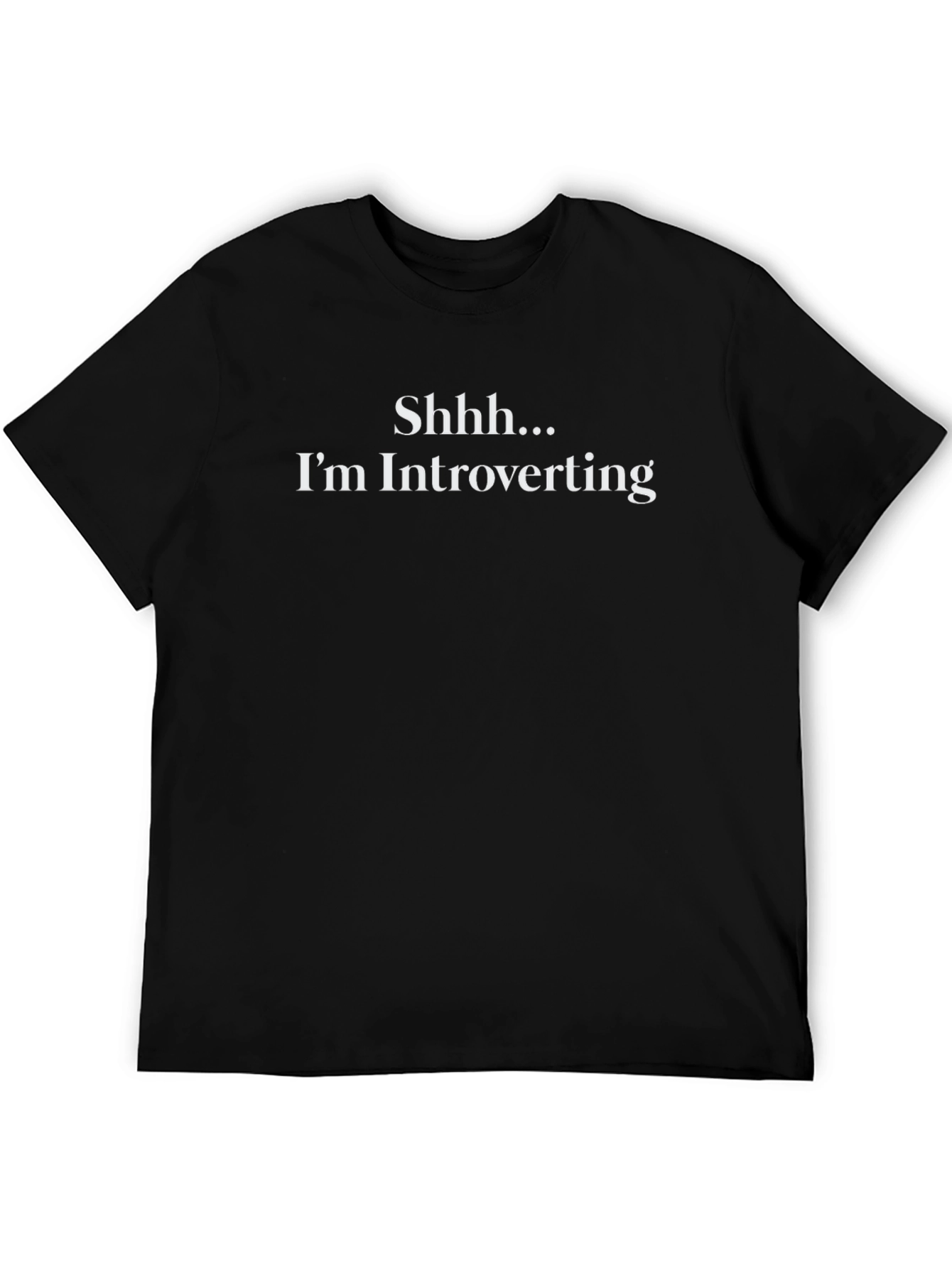 Black Introverting T-Shirt - Soft Black Cotton Tee view 5