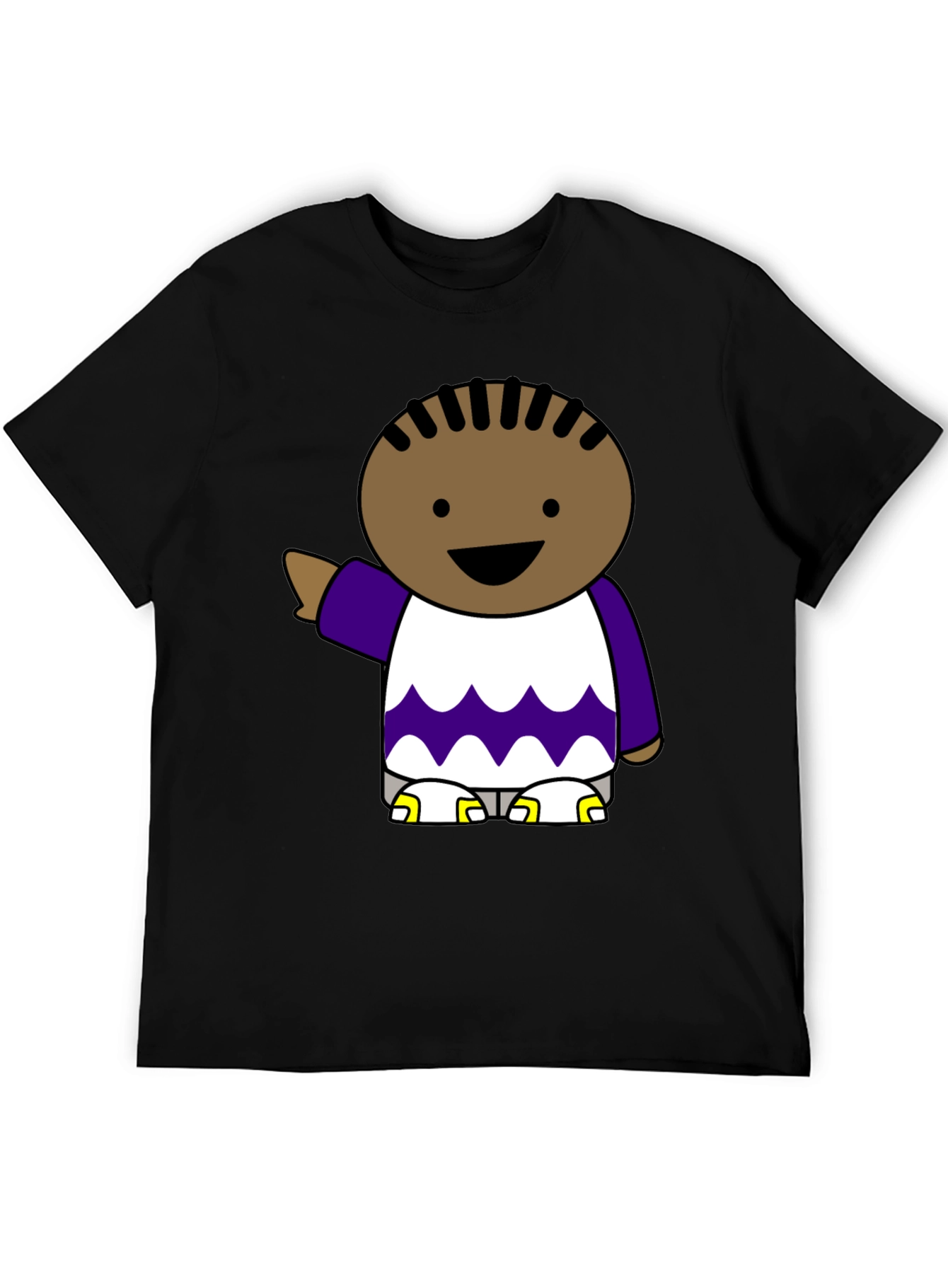 Black Cartoon Character Black T-Shirt view 5