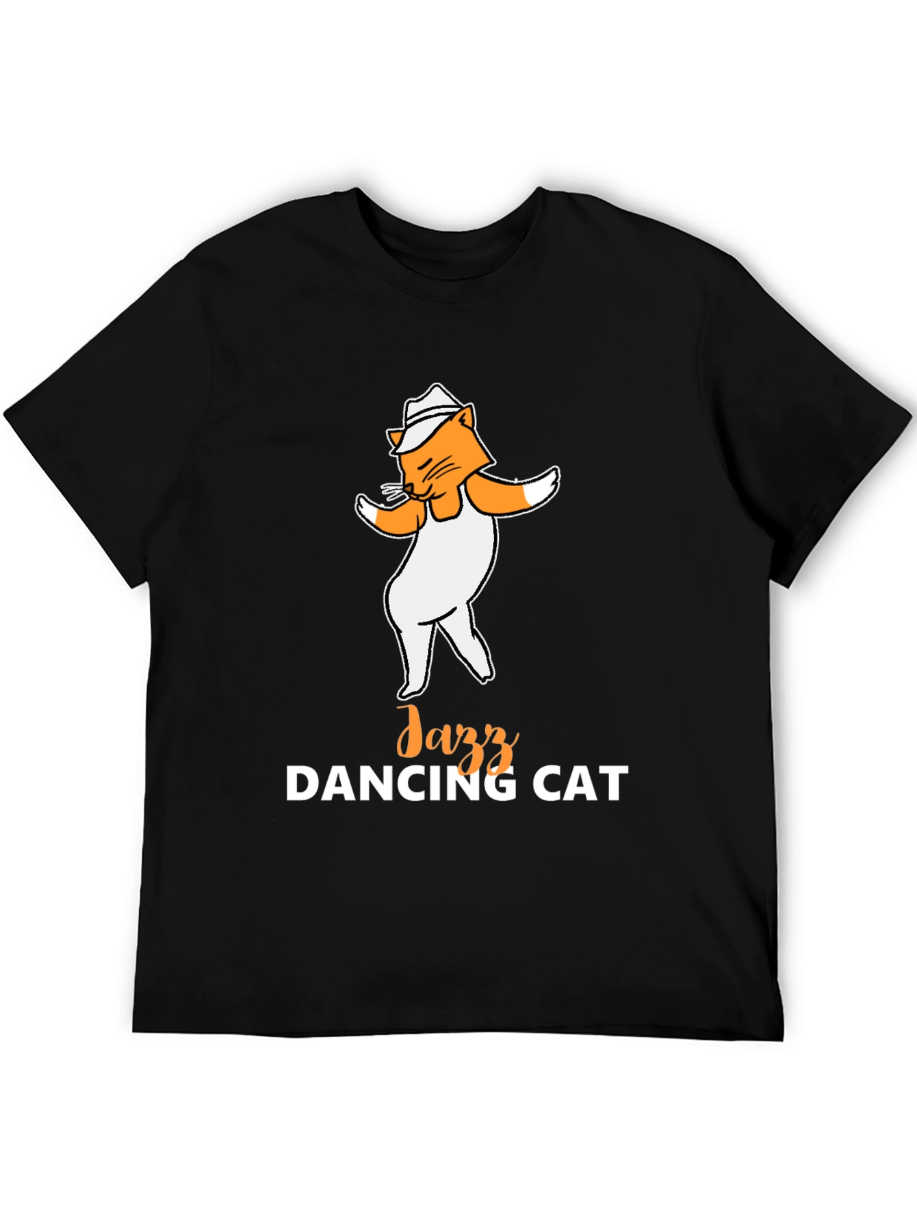 Black Jazz Dancing Cat T-Shirt - Cool Graphic Tee view 5