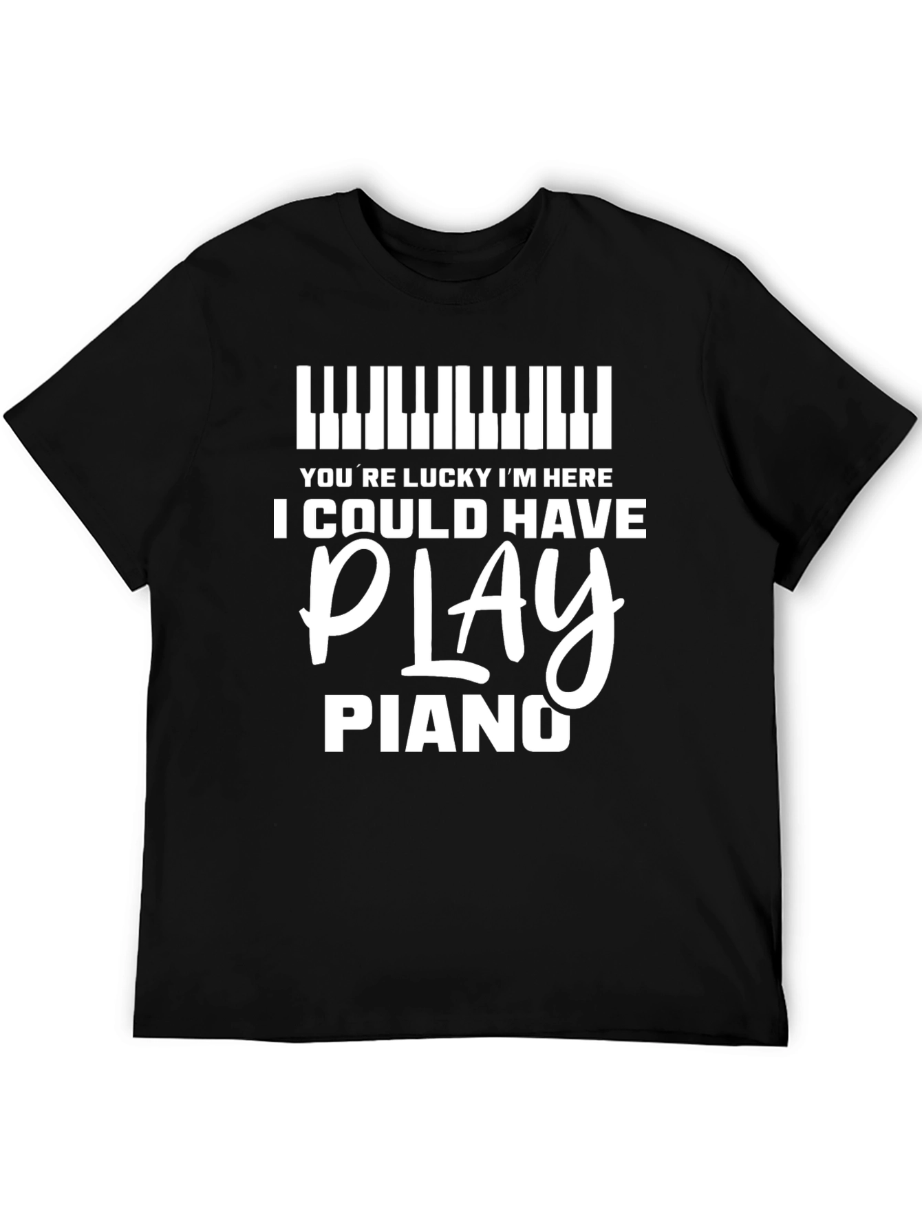 Black Funny Piano Player T-Shirt - I Could Have Played Piano! view 5