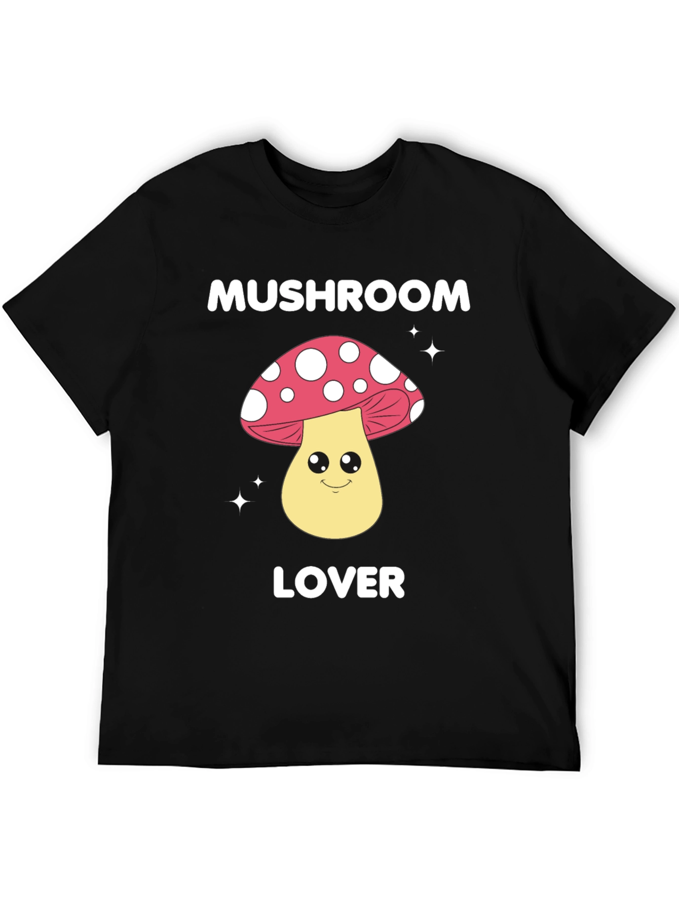 Black Mushroom Lover Graphic Tee - Fun Novelty Shirt view 5