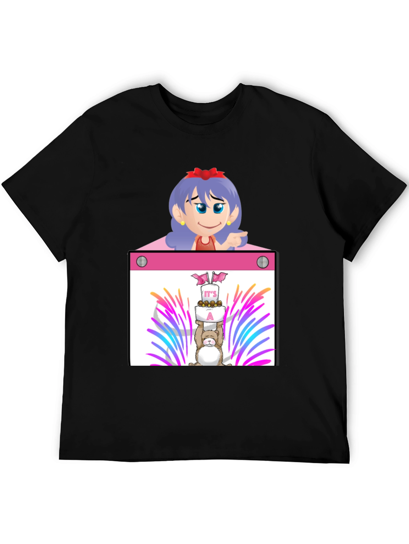 Black Cartoon Character Graphic Tee - Celebrate with Style! view 5