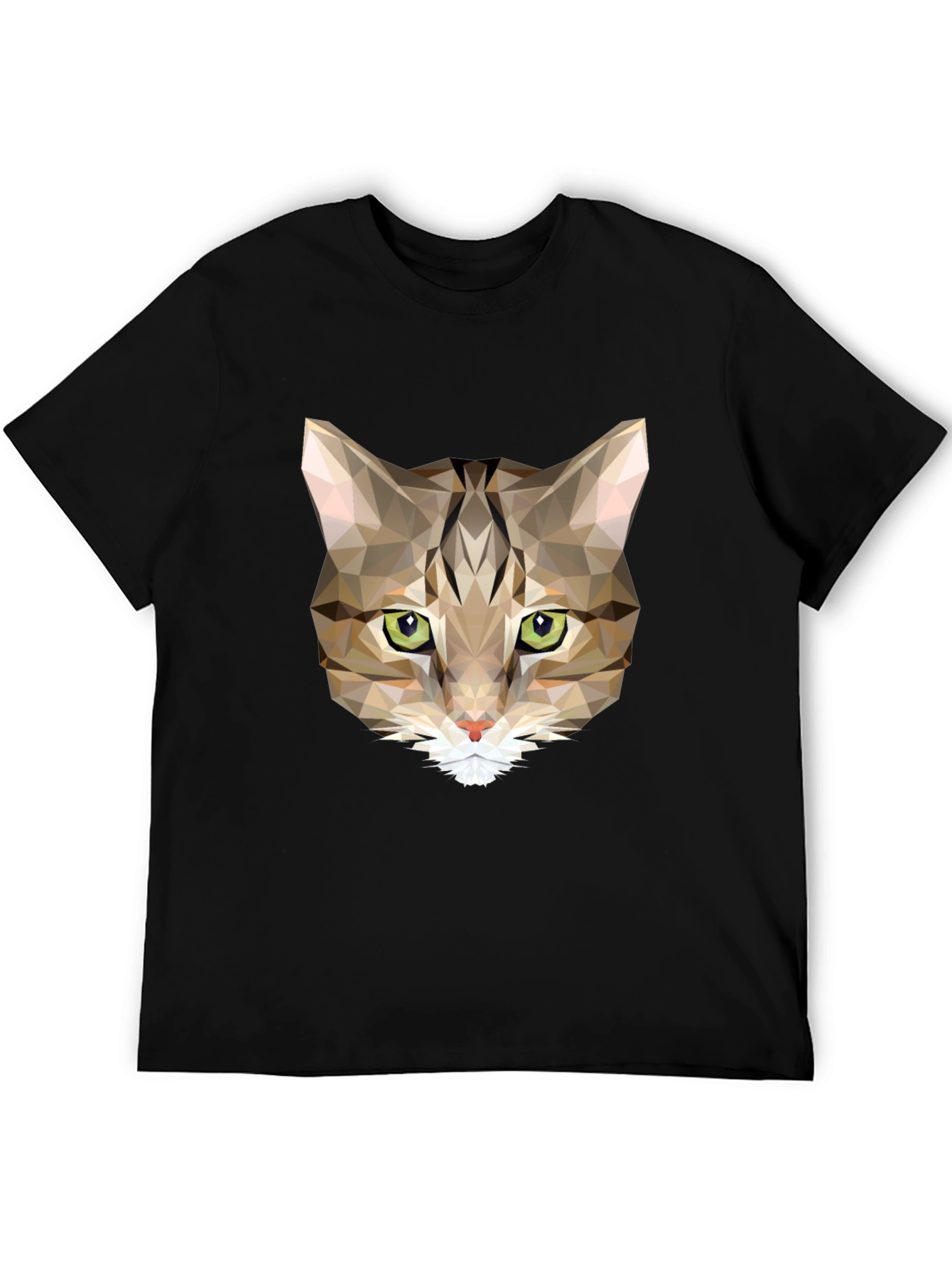 Black Geometric Cat T-Shirt - Stylish Graphic Tee view 5