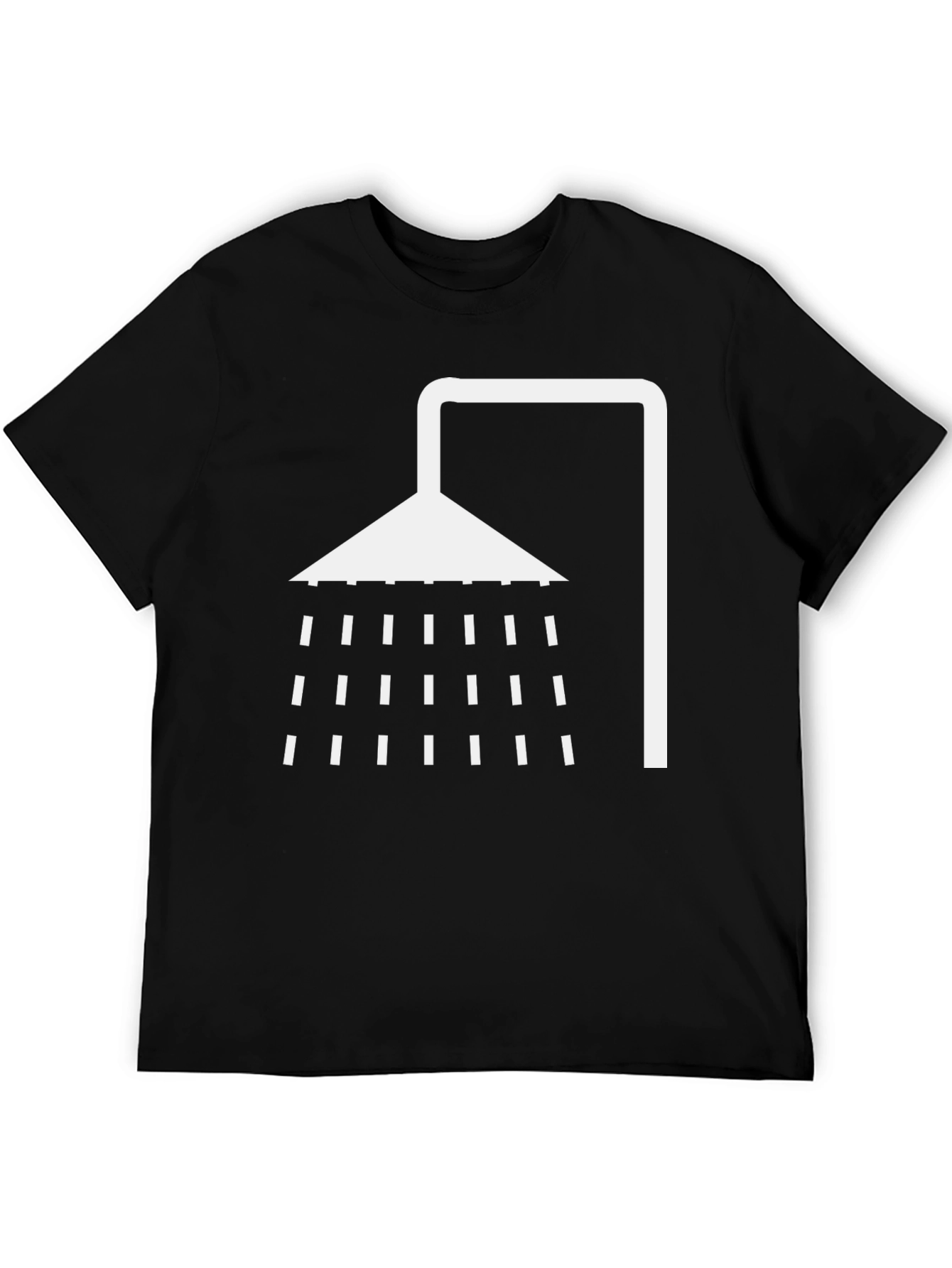 Black Shower Graphic T-Shirt - Black Cotton Tee view 5