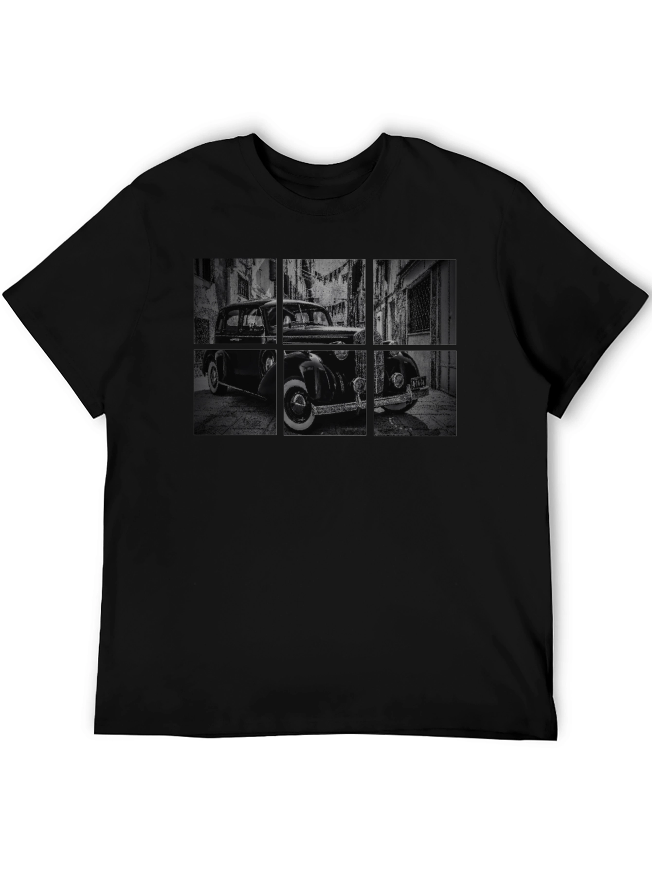 Black Vintage Car Black T-Shirt view 5
