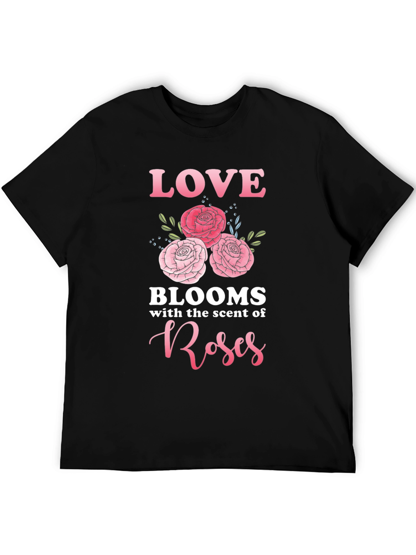 Black Love Blooms Roses T-Shirt view 5