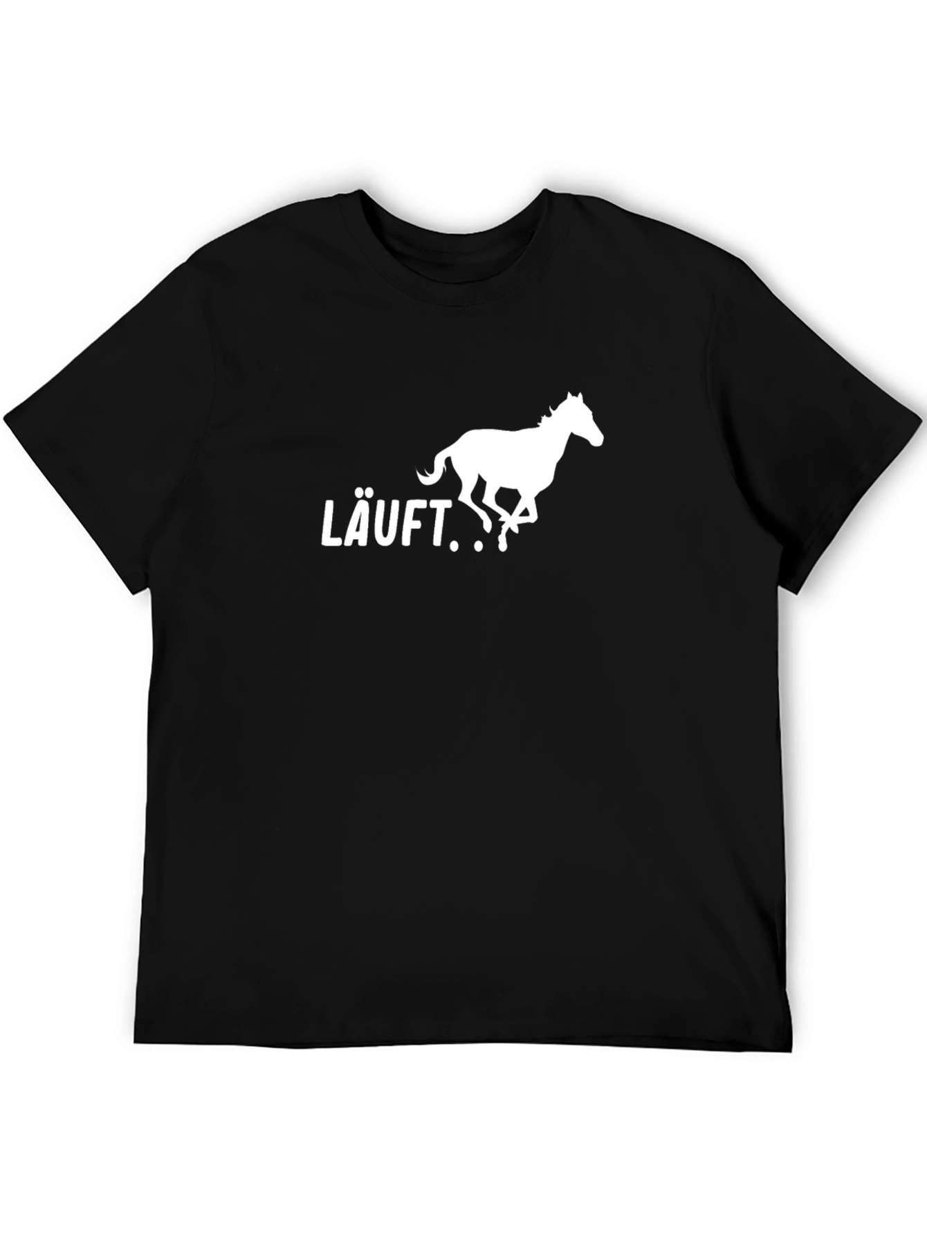 Black LÄUFT Running Horse T-Shirt - Black Cotton Tee view 5