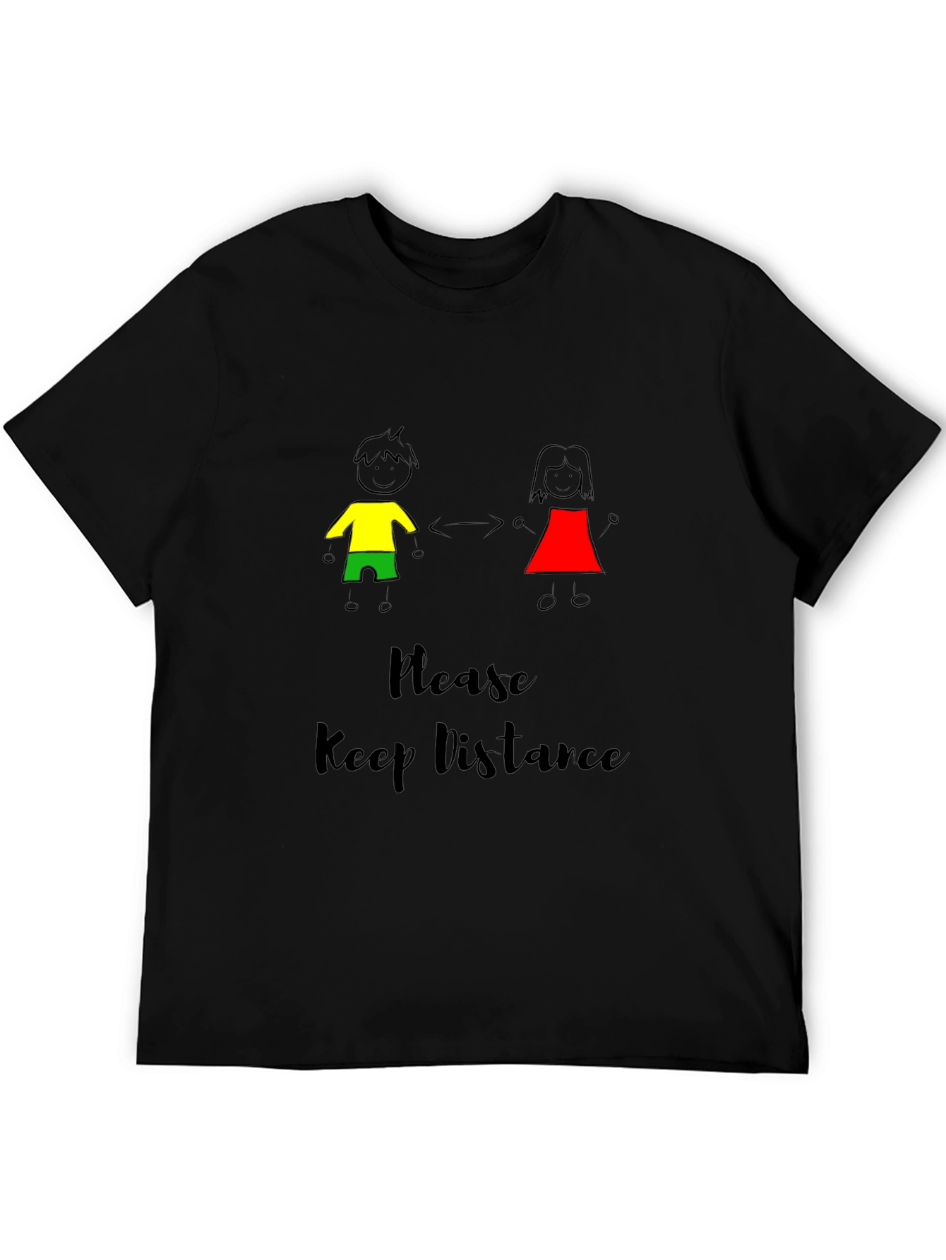 Black Social Distance Graphic Tee - Black view 5