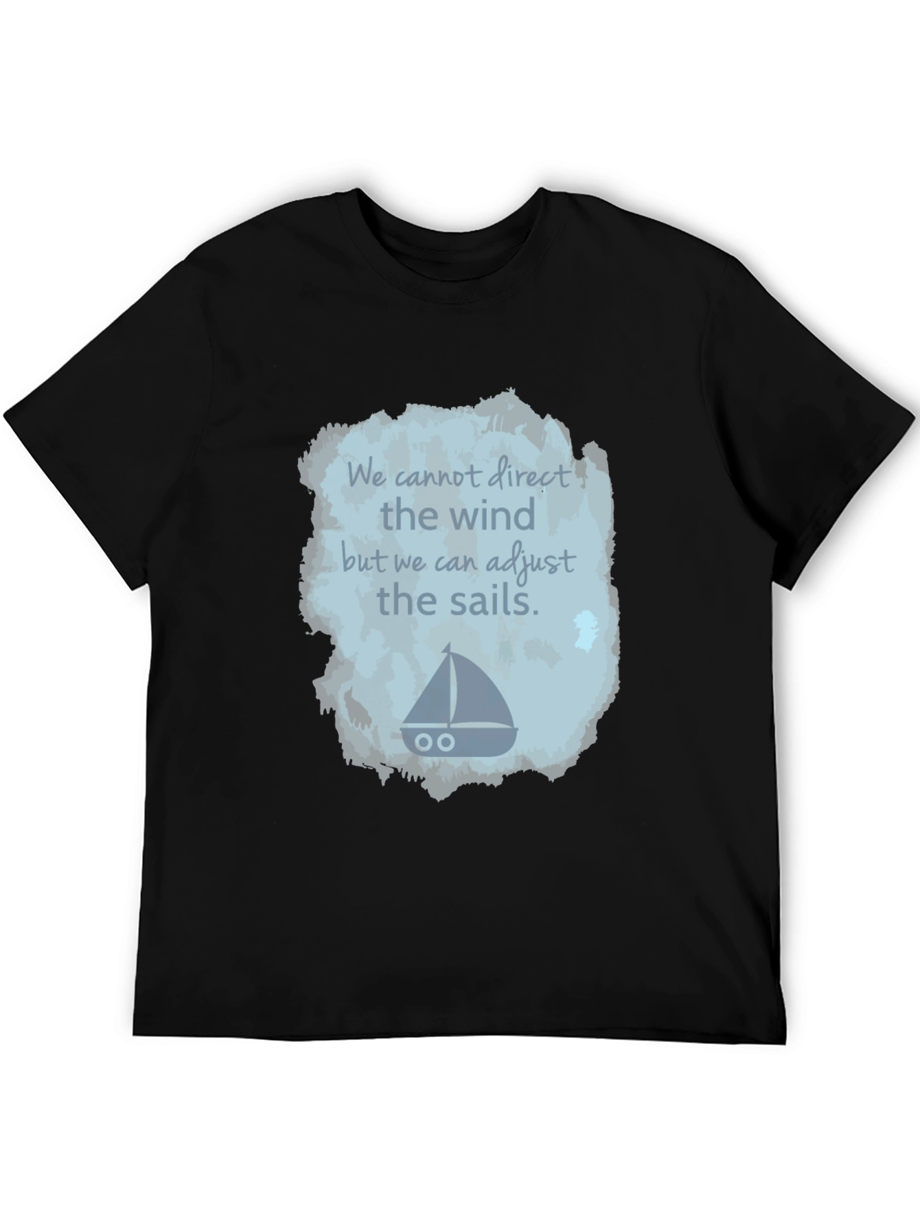 Black Inspirational Sailing T-Shirt - Adjust the Sails view 5