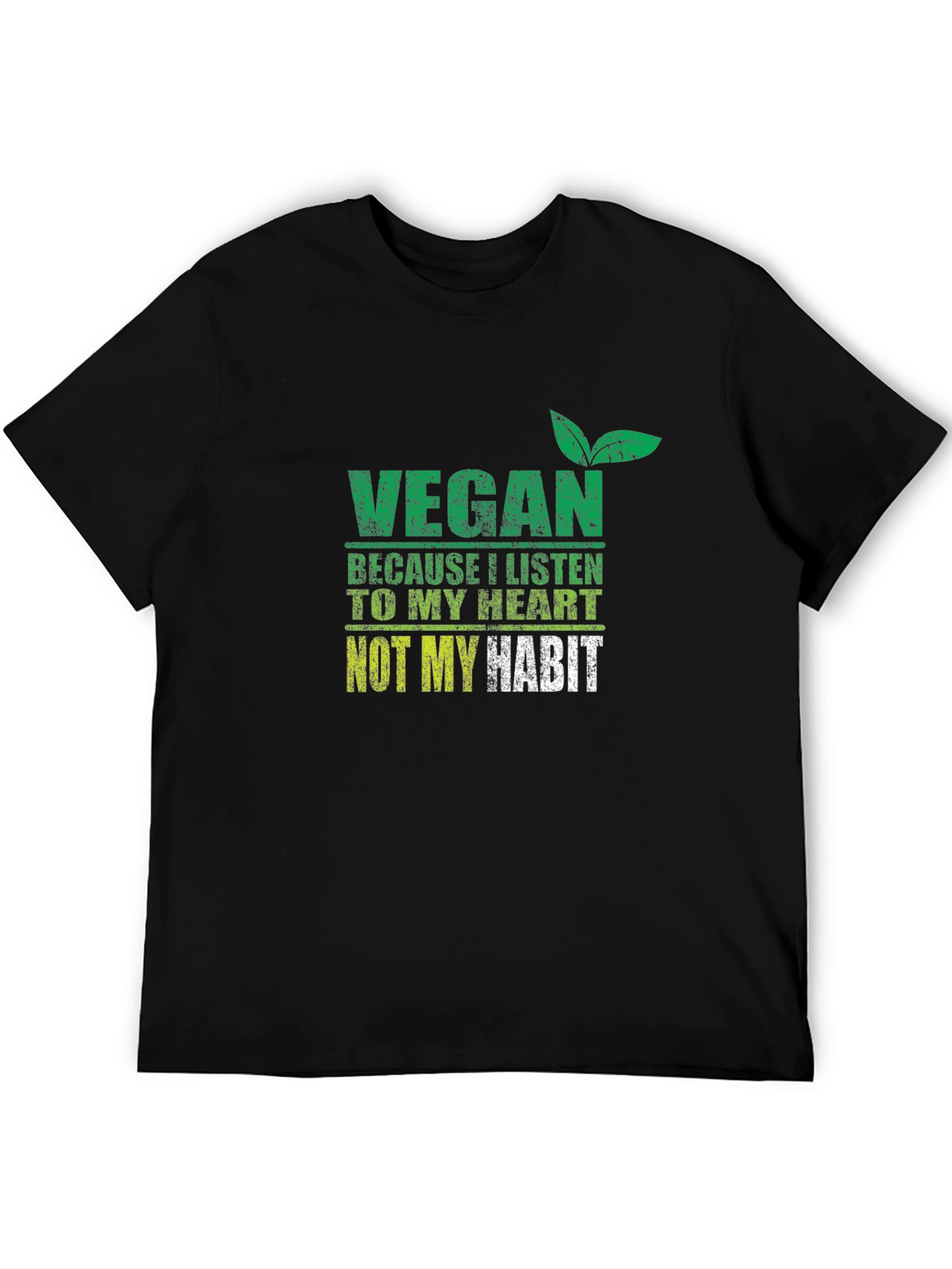 Black Vegan Heart Habit T-Shirt view 5