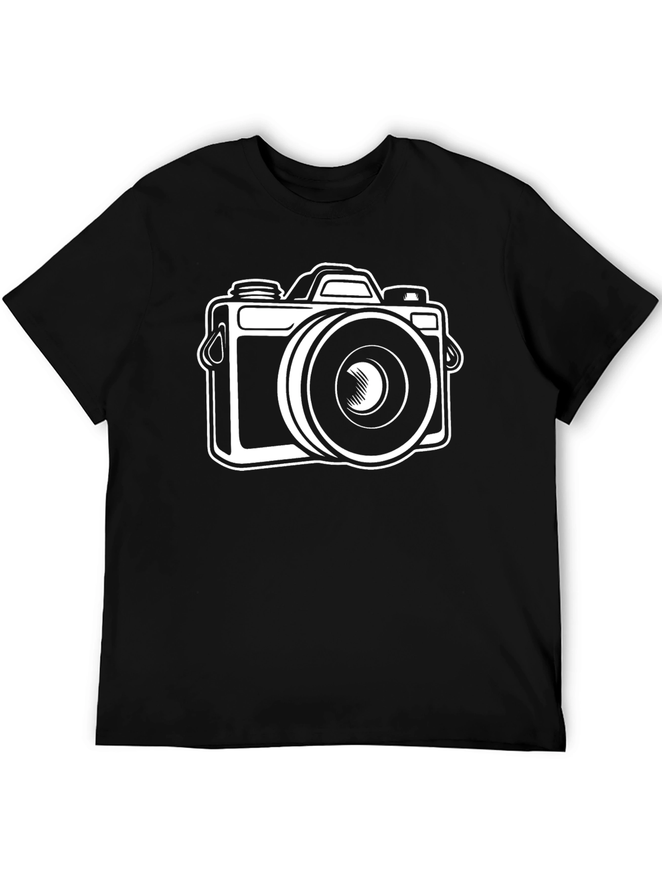 Black Retro Camera Graphic T-Shirt view 5