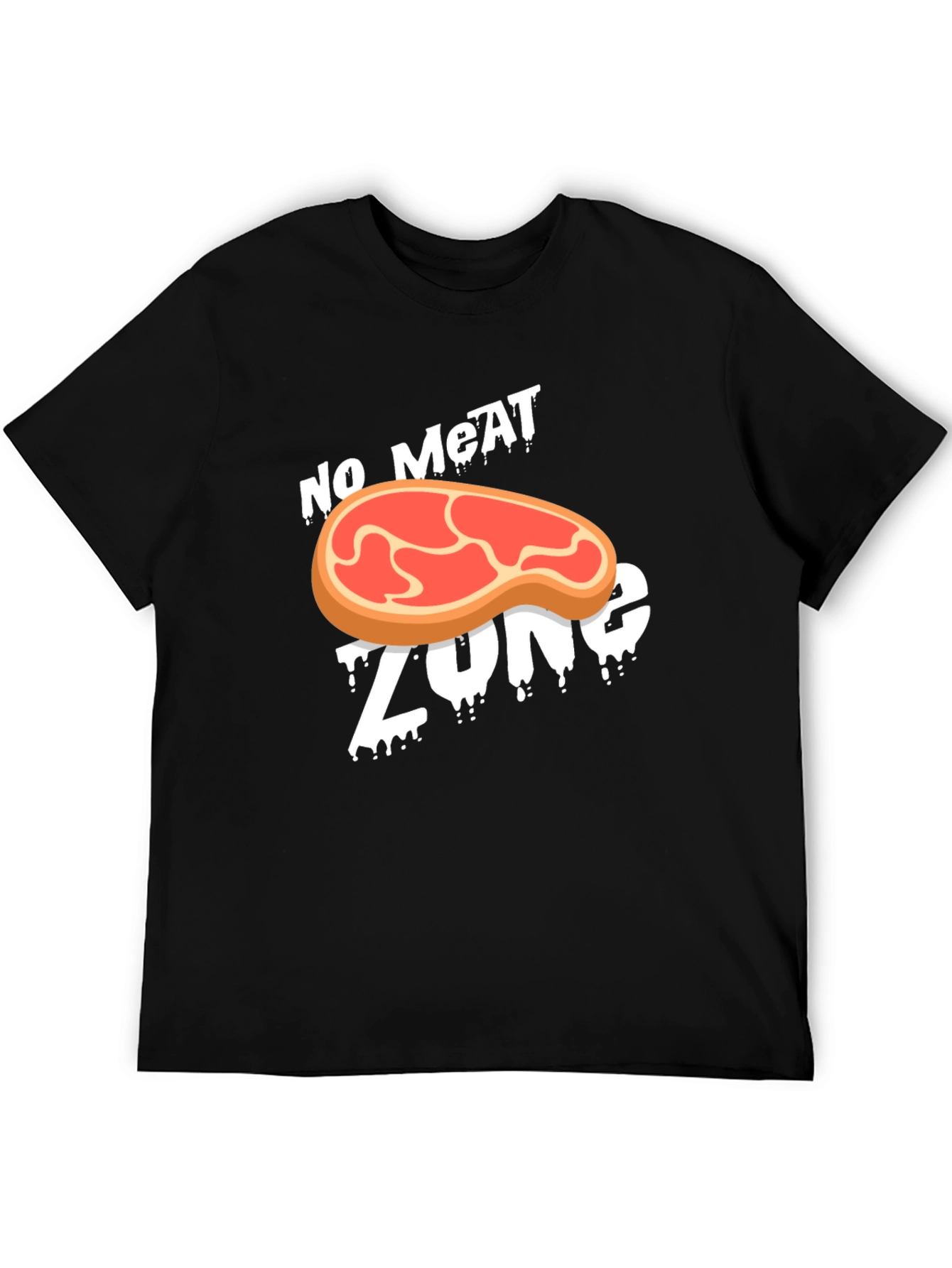 Black No Meat Zone Graphic T-Shirt - Vegan Style view 5