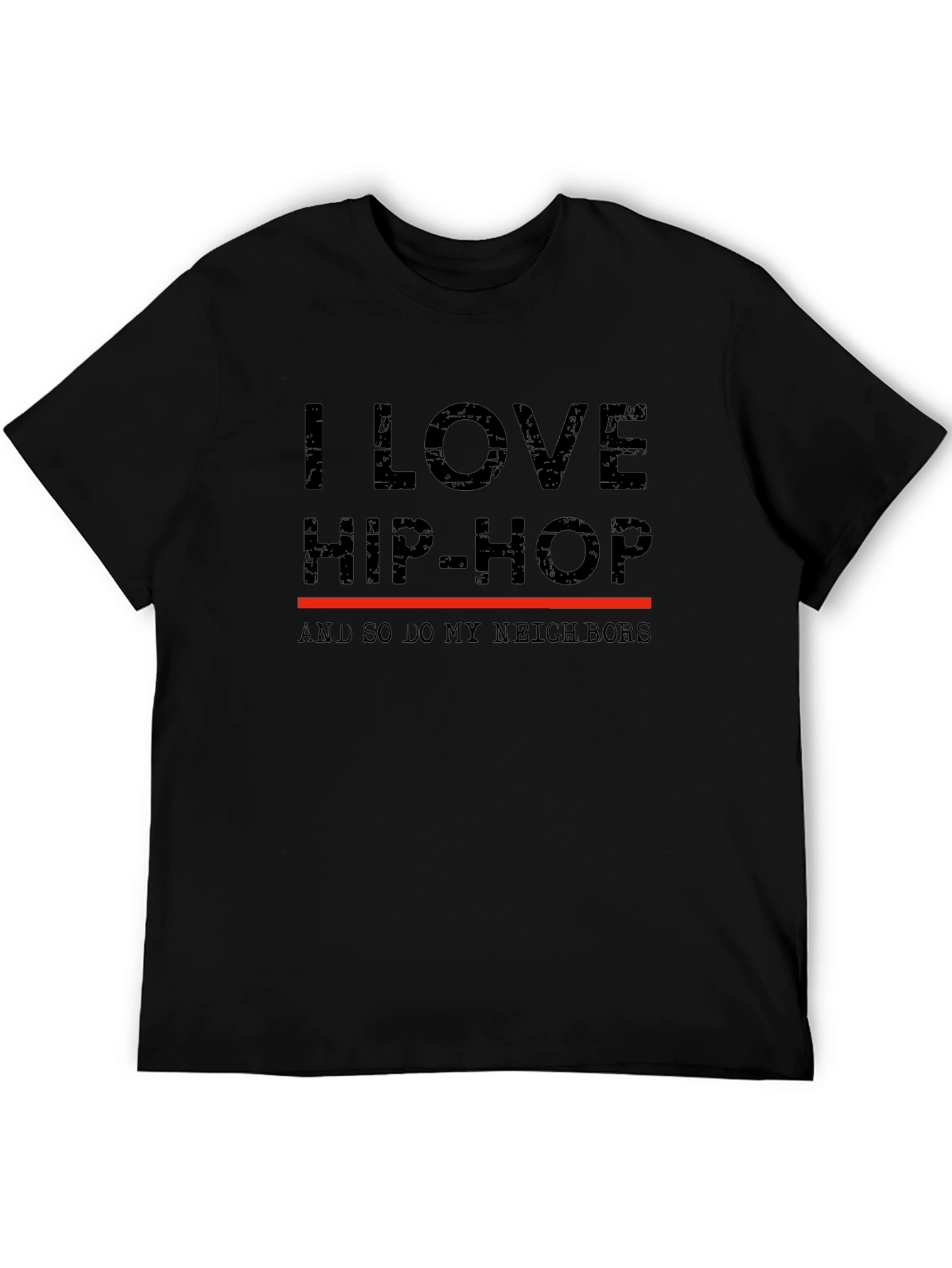 Black I Love Hip-Hop Tee - Funny Neighbor T-Shirt view 5