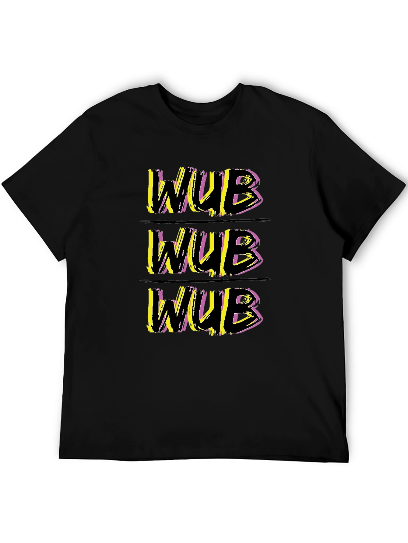 Black WUB Graphic Tee - Stylish Crew Neck T-Shirt view 5