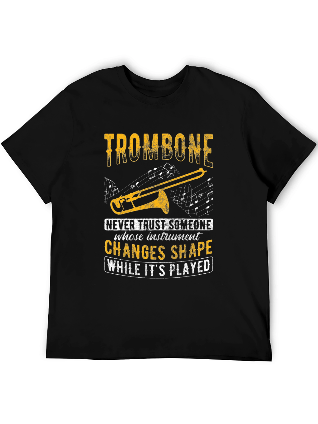 Black Trombone T-Shirt - Instrument Humor Tee view 5