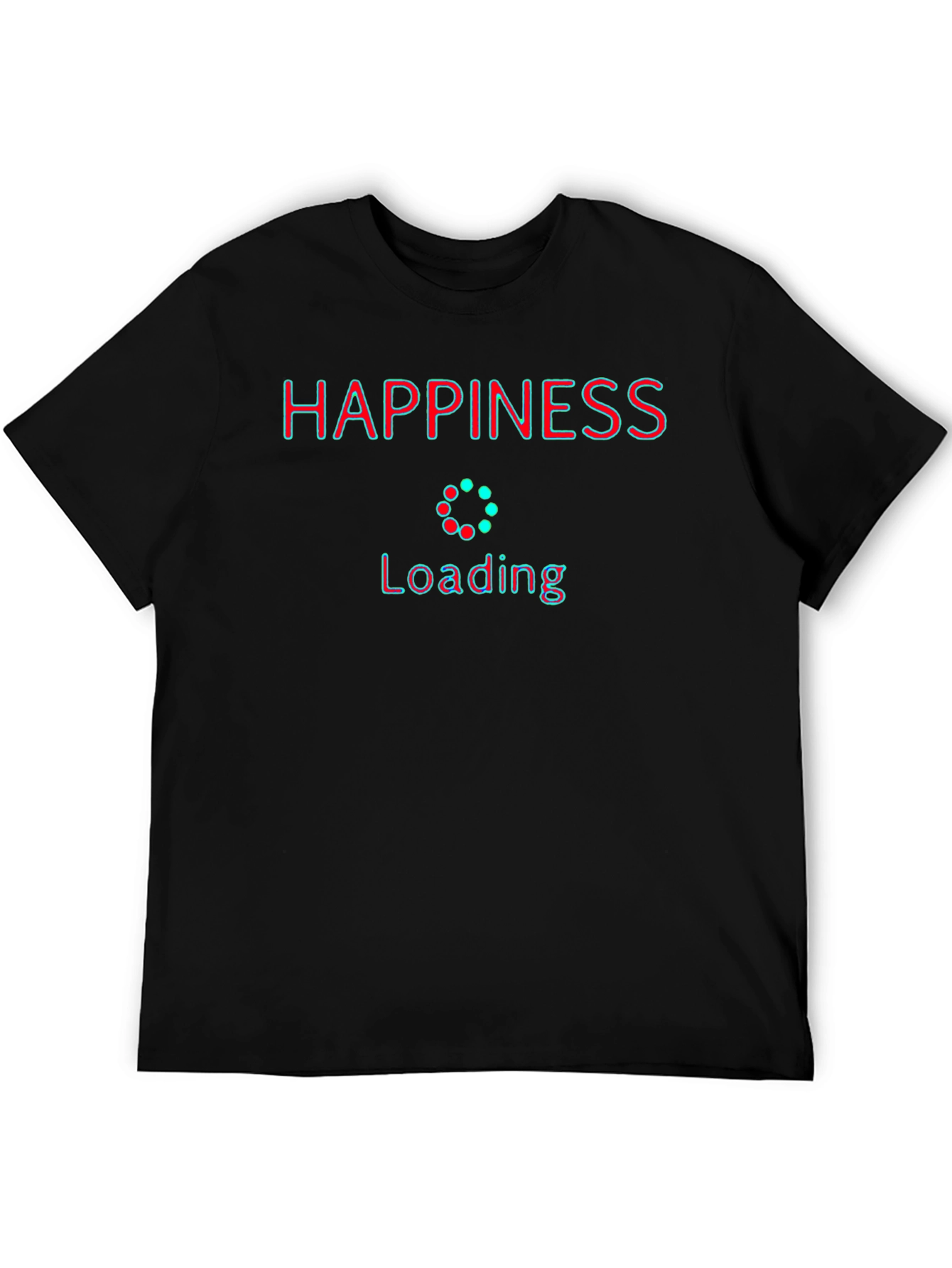 Black Happiness Loading T-Shirt - Stylish Graphic Tee view 5