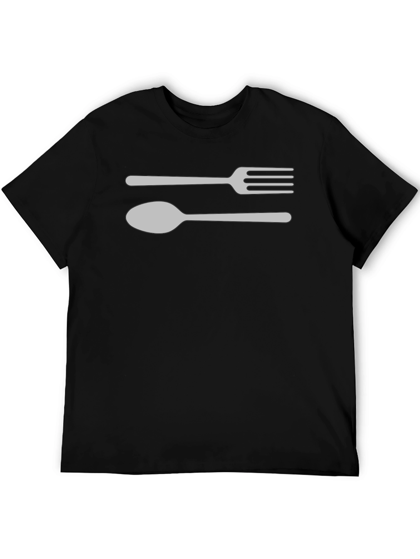 Black Fork & Spoon Graphic Tee - Black Cotton T-Shirt view 5
