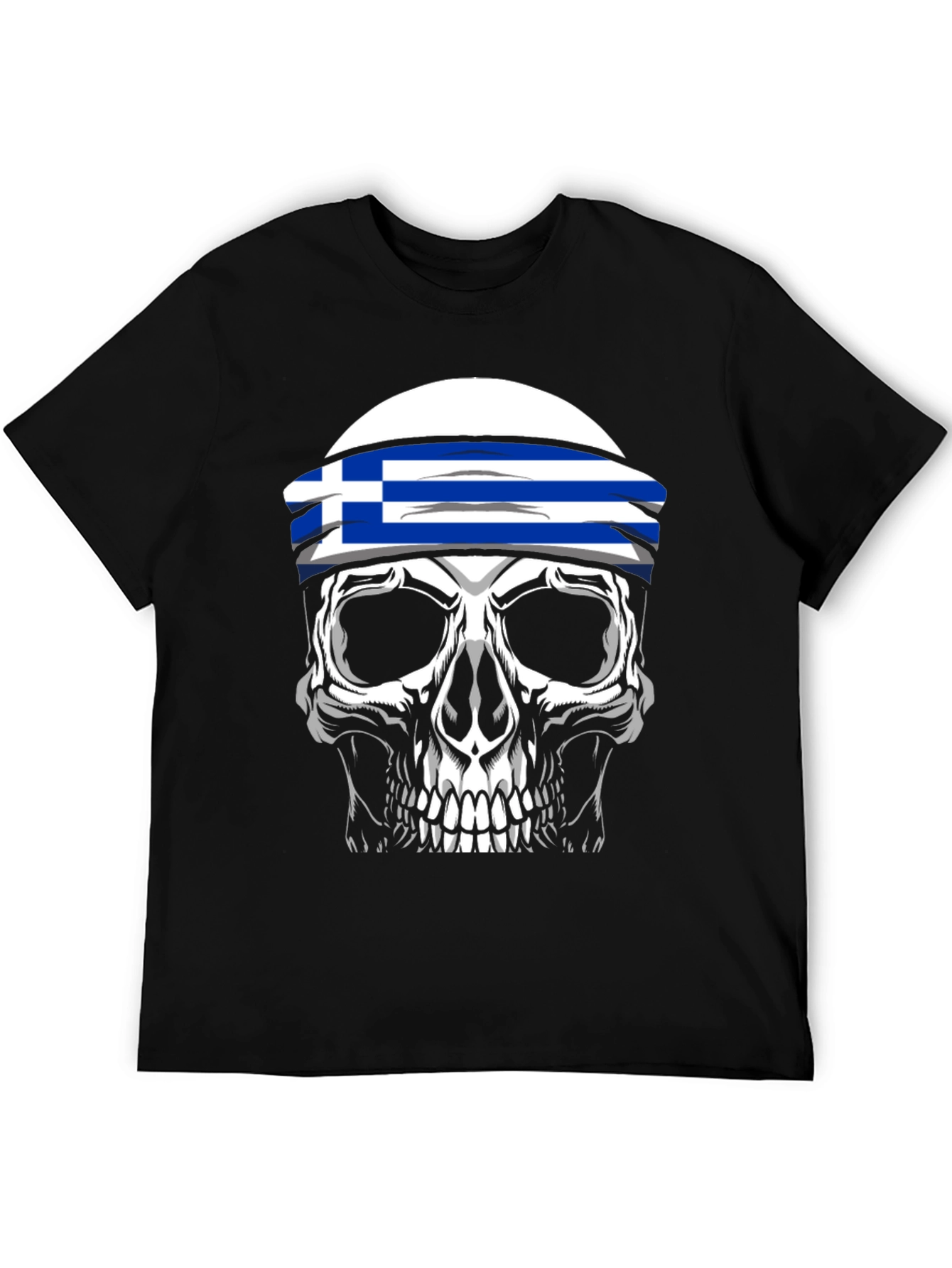 Greek Flag Skull T-Shirt - 5
