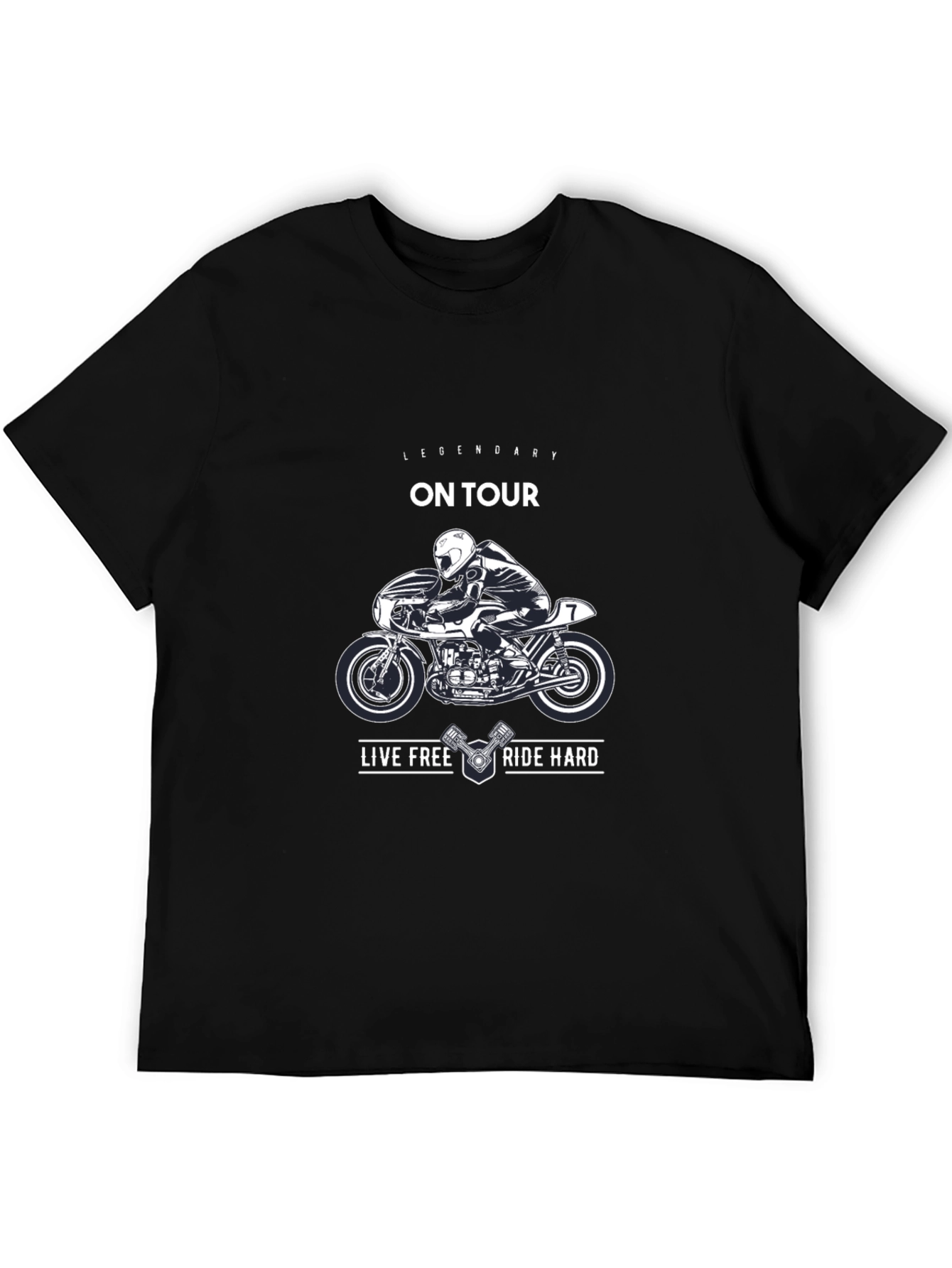 Black Legendary On Tour Motorcycle Graphic T-Shirt view 5