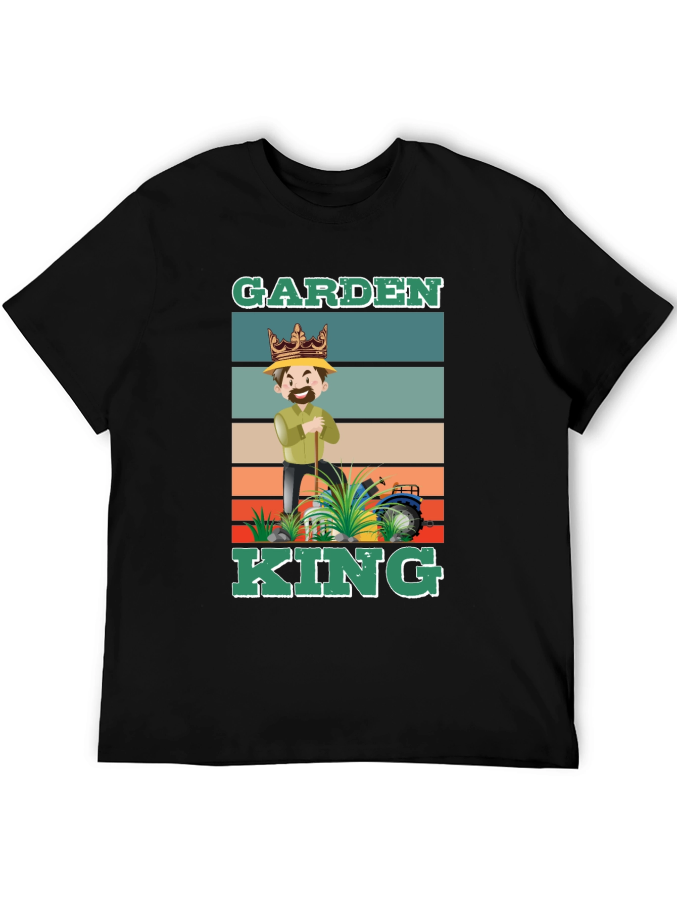 Black Garden King T-Shirt: Gardening Humor Tee view 5