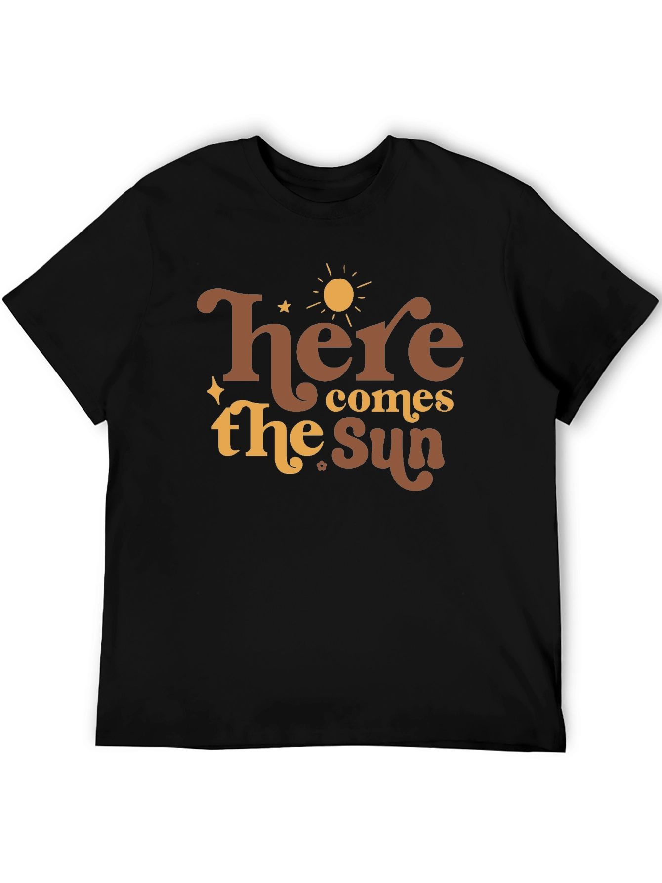 Black Here Comes the Sun Graphic Tee - Retro Style view 5