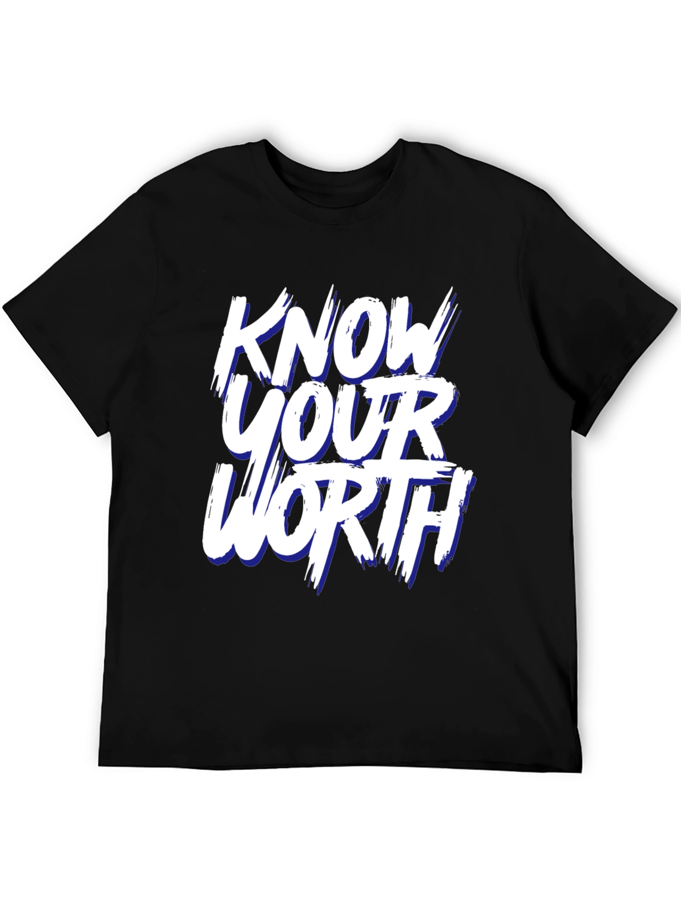 Black Know Your Worth Graphic Tee - Black Cotton Blend view 5