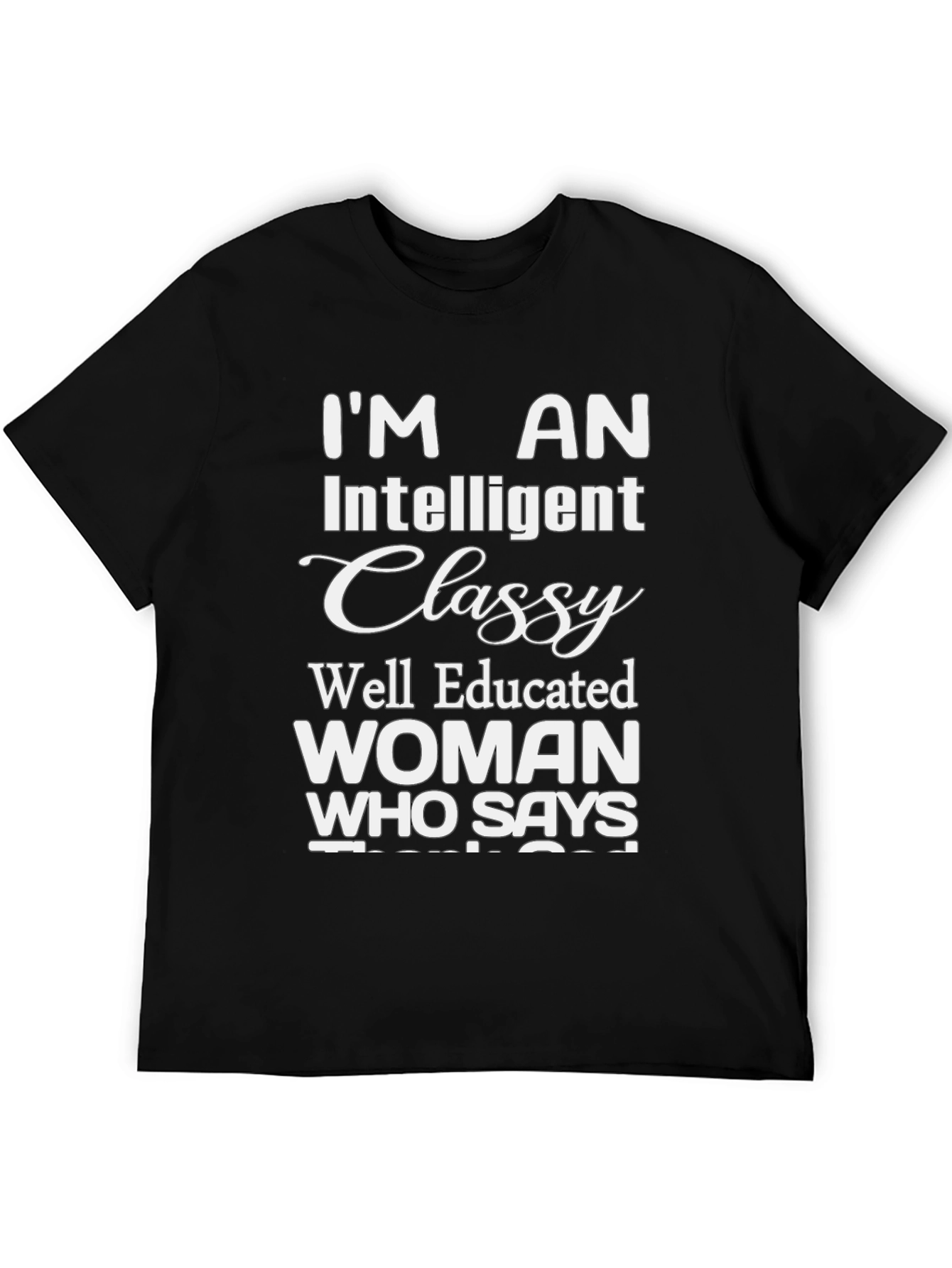 Black Intelligent Classy Woman Graphic Tee view 5