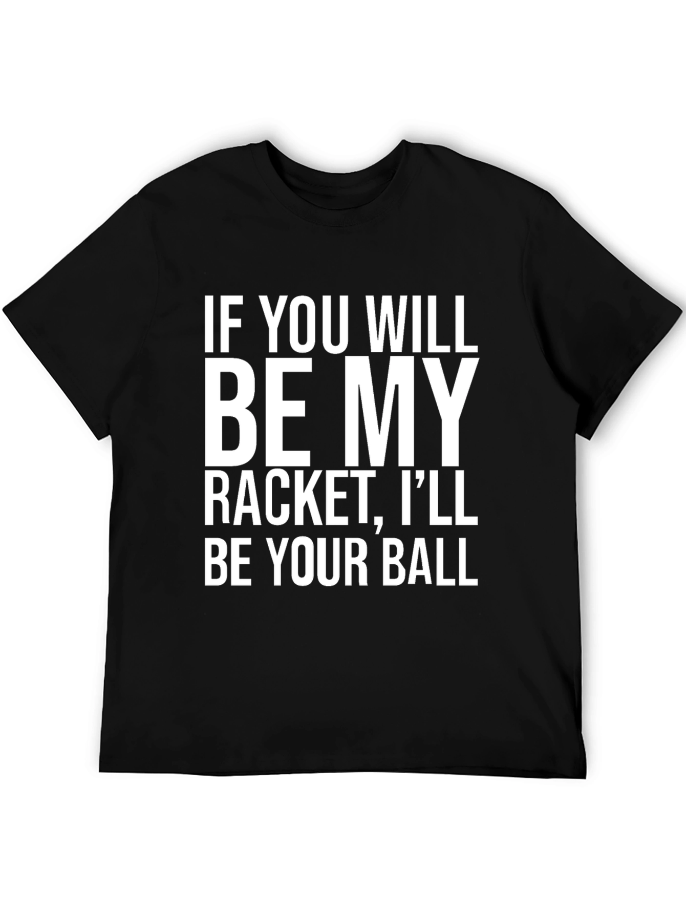 Black Funny Tennis T-Shirt - Racket & Ball Slogan Tee view 5