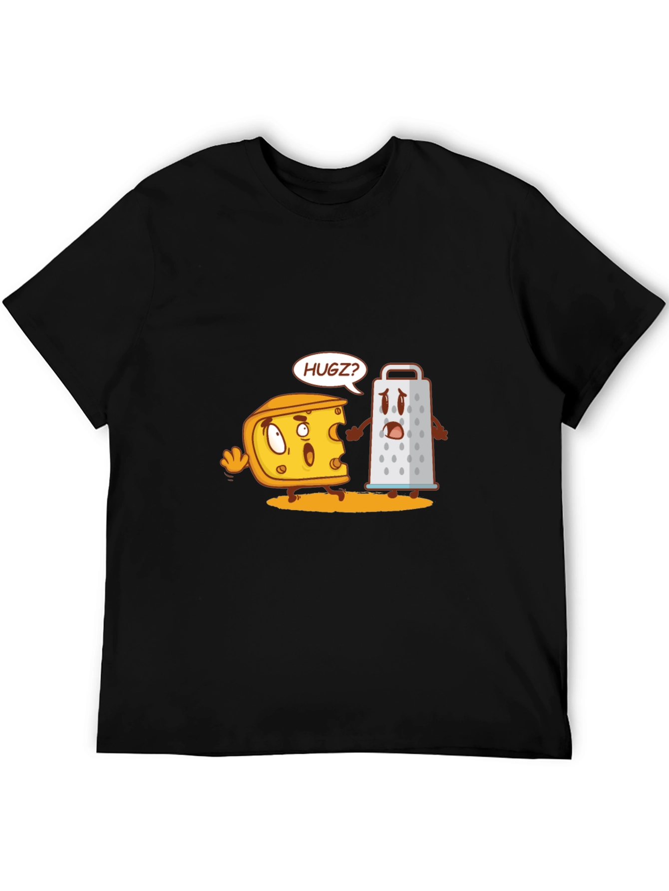 Black Funny Cheese Hug T-Shirt view 5