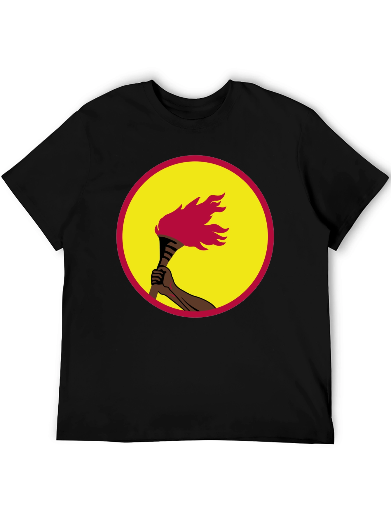 Black Torchbearer Graphic Tee - Black Cotton T-Shirt view 5