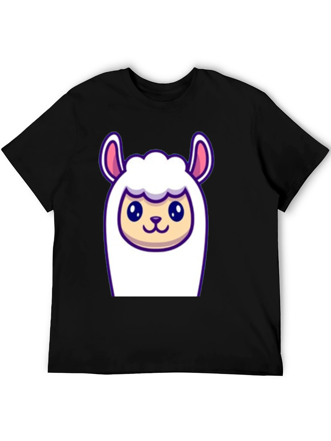Black Cute Llama Graphic Tee - Soft Black T-Shirt view 5