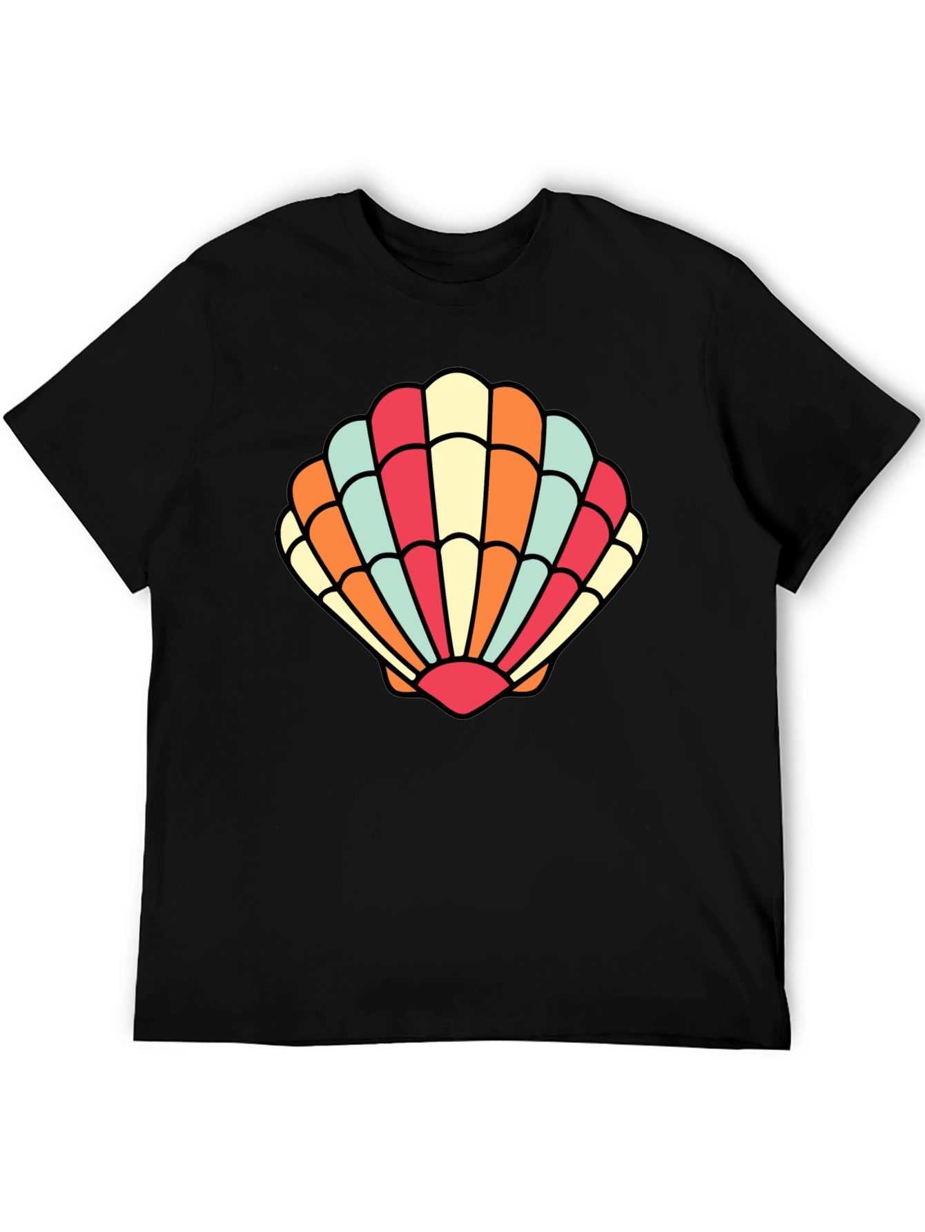 Black Seashell Graphic Tee - Retro Summer Style view 5